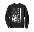 Soccer Step Dad American Flag Sweatshirt - Custom Art Print for Adults - T-Shirt, Sweatshirt, Hoodie