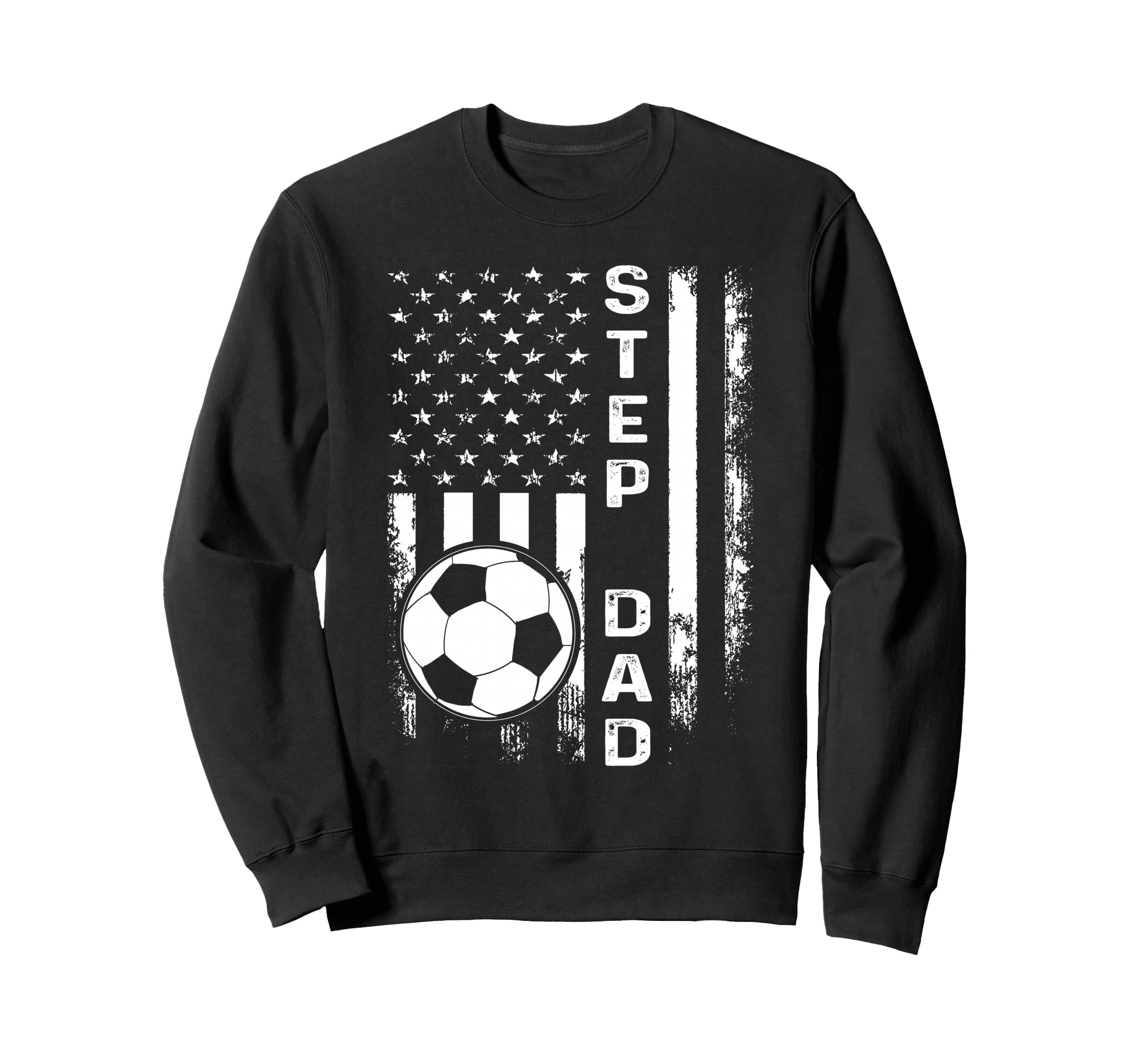 Soccer Step Dad American Flag Sweatshirt - Custom Art Print for Adults - T-Shirt, Sweatshirt, Hoodie
