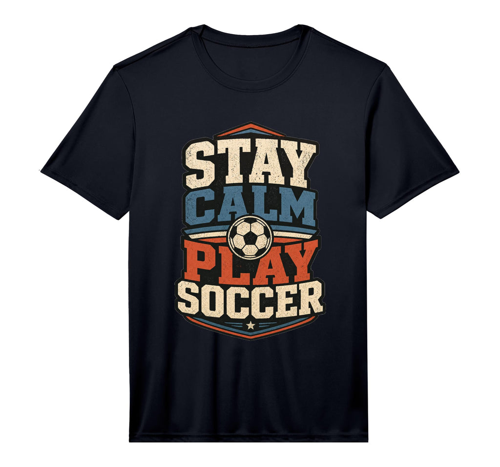 Football Collection Stay Calm And Play T-Shirt - Trendy Graphic Unisex - T-Shirt, Sweatshirt, Hoodie
