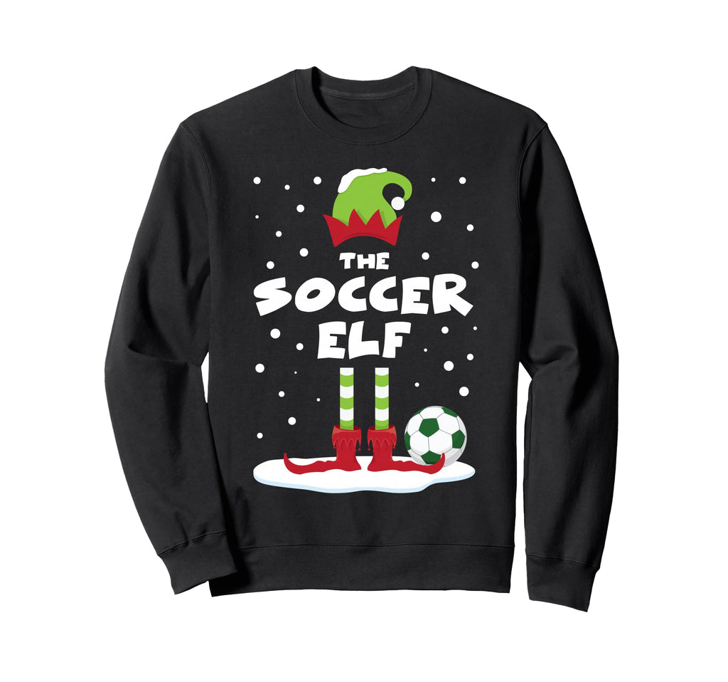 Snowy Soccer Elf Matching Family Costume Sweatshirt - Graphic Print Unisex - T-Shirt, Sweatshirt, Hoodie