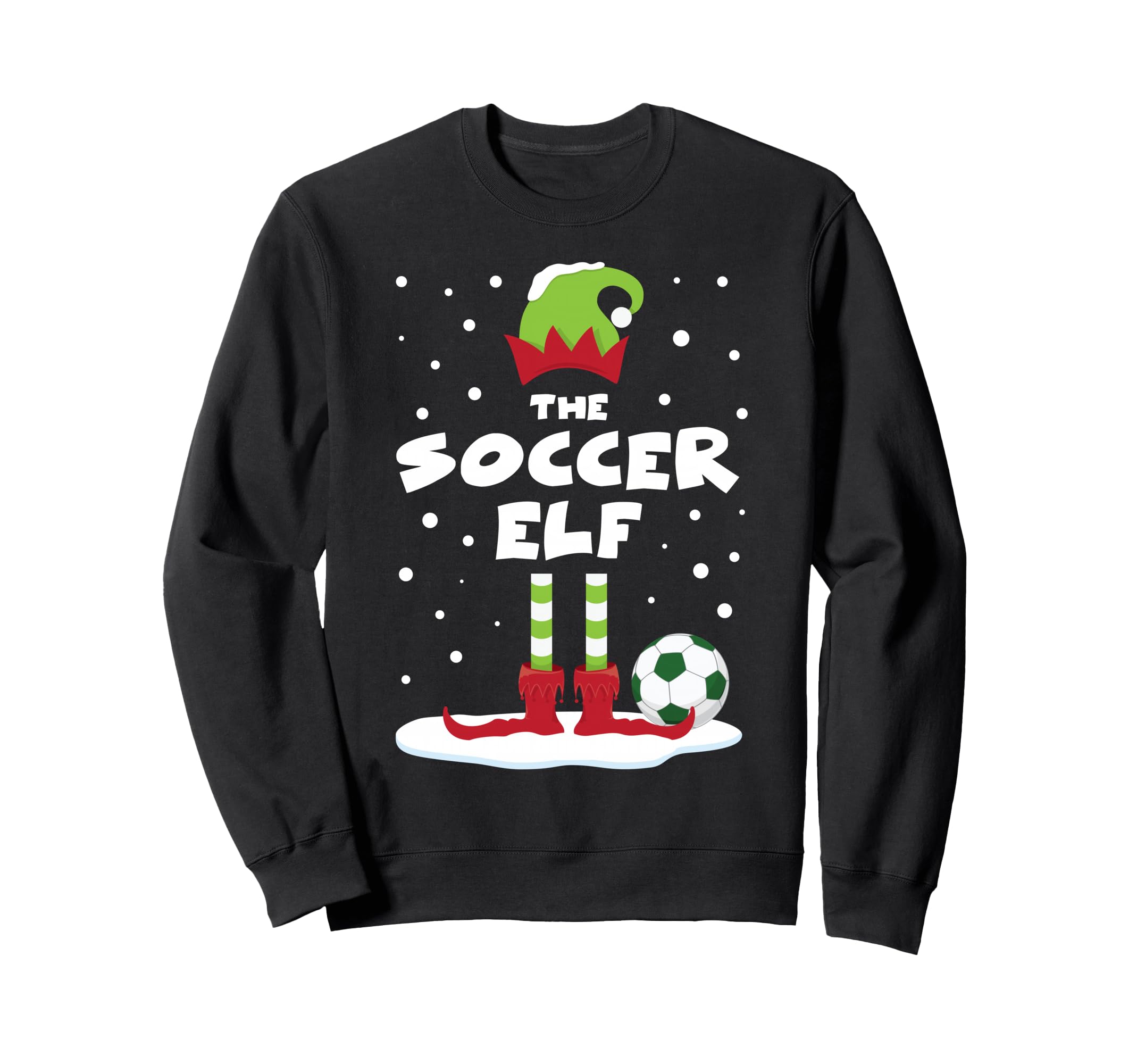 Snowy Soccer Elf Matching Family Costume Sweatshirt - Graphic Print Unisex - T-Shirt, Sweatshirt, Hoodie
