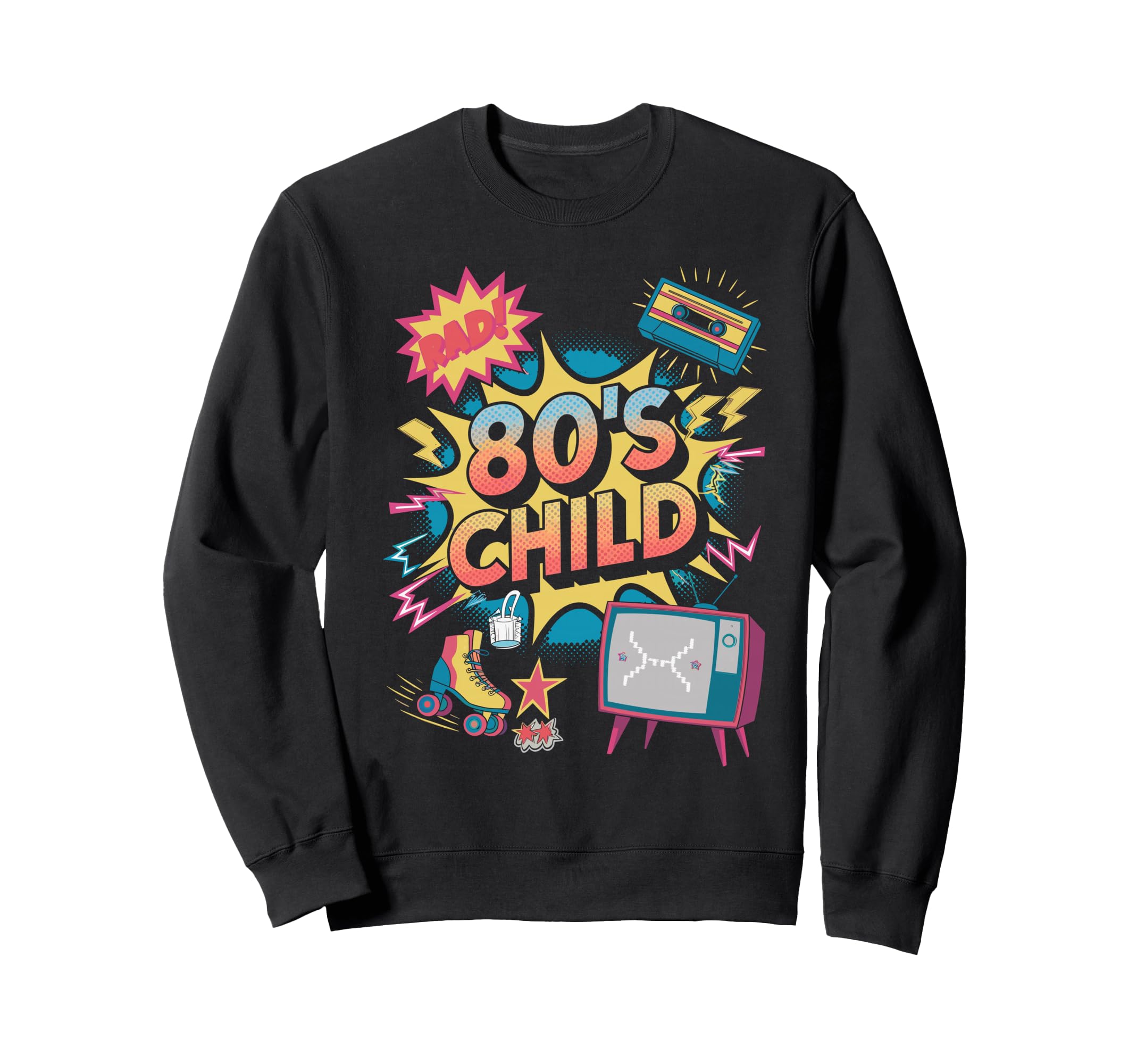 80S Child Rad Cassette Tape Nostalgia Sweatshirt - Minimalist Print Unisex - T-Shirt, Sweatshirt, Hoodie