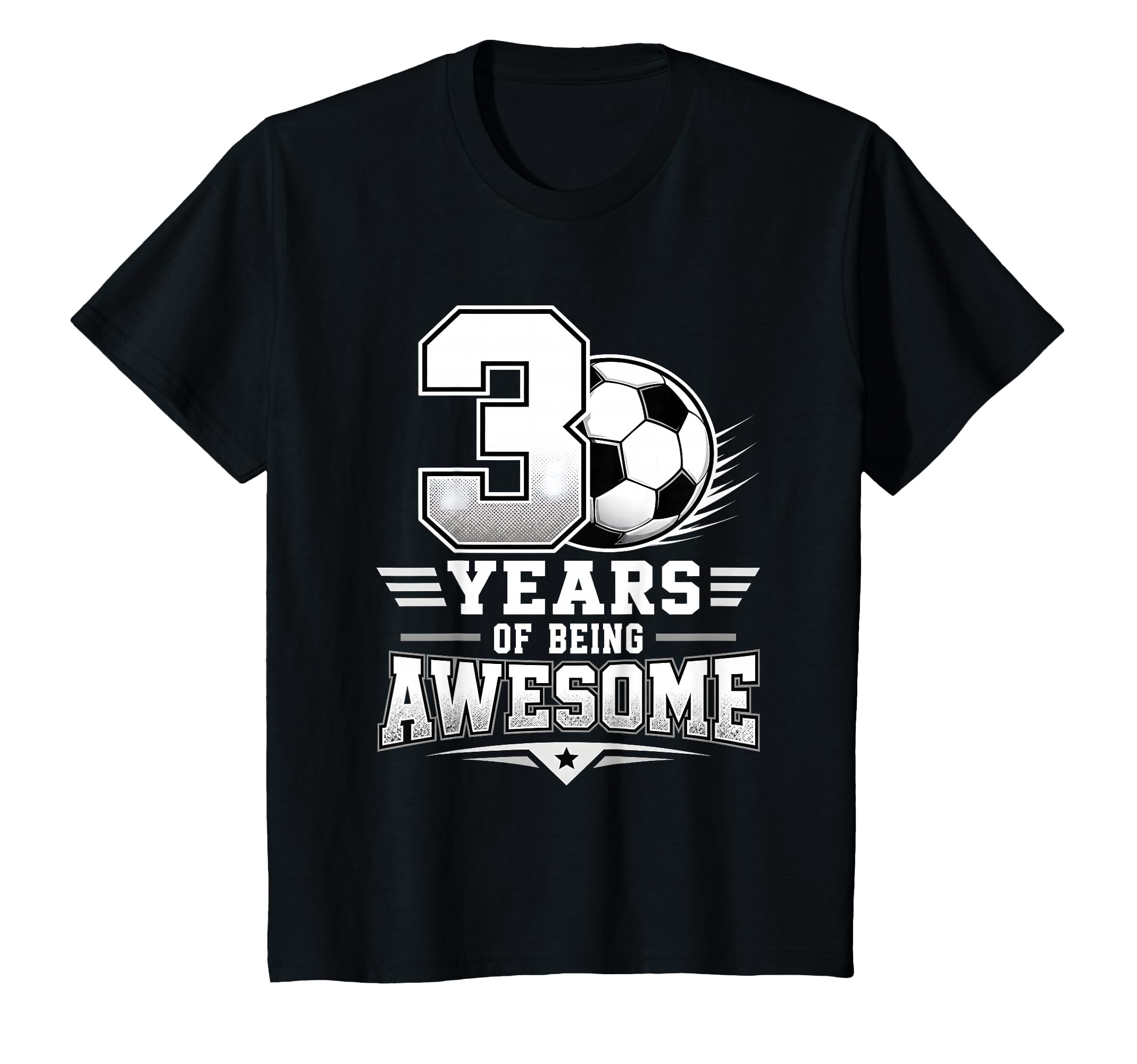 3Rd Birthday Soccer 3 Years Being T-Shirt - Minimalist Print Unisex - T-Shirt, Sweatshirt, Hoodie