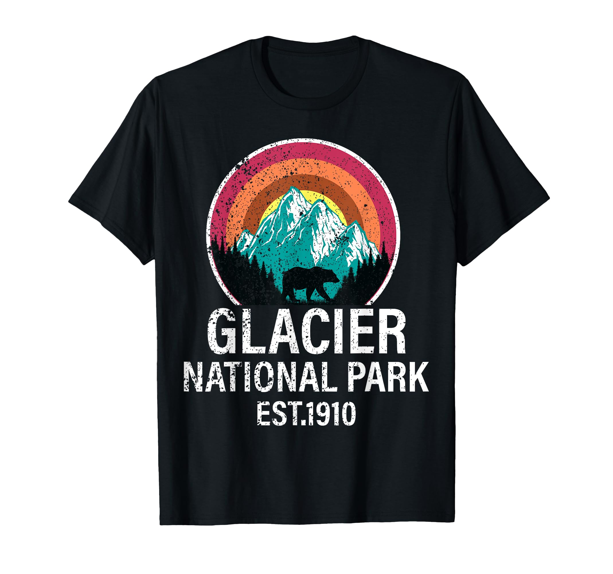 Glacier National Park Bear Montana T-Shirt - Graphic Print for Adults - T-Shirt, Sweatshirt, Hoodie