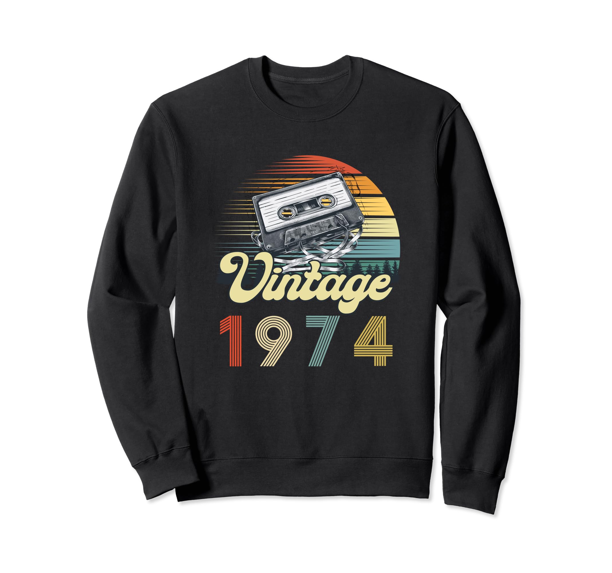 1974 Cassette Tape Nostalgia Sweatshirt - Trendy Graphic for Adults - T-Shirt, Sweatshirt, Hoodie