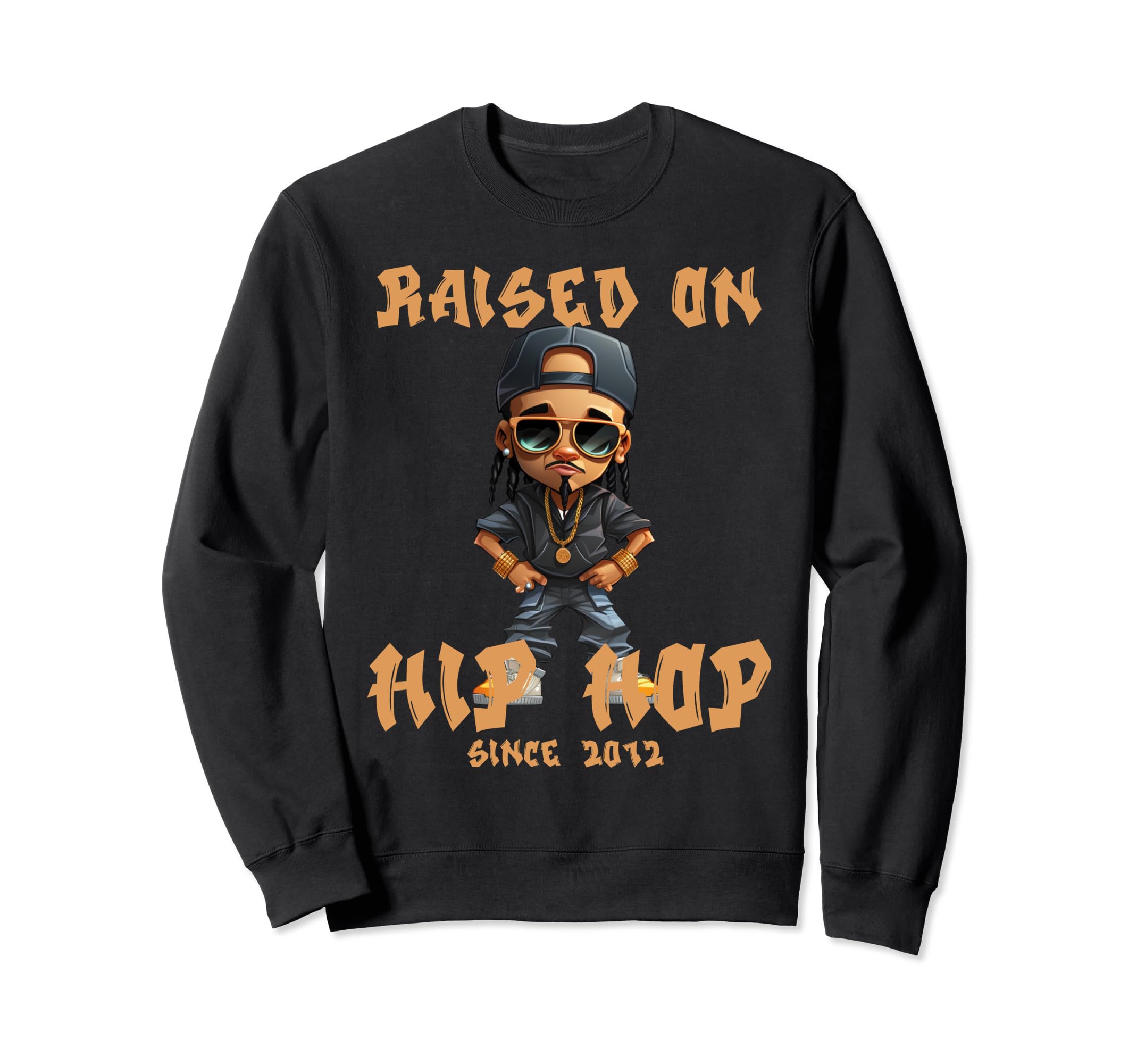 Raised Hip Hop Music Old School Sweatshirt - Trendy Graphic for Adults - T-Shirt, Sweatshirt, Hoodie
