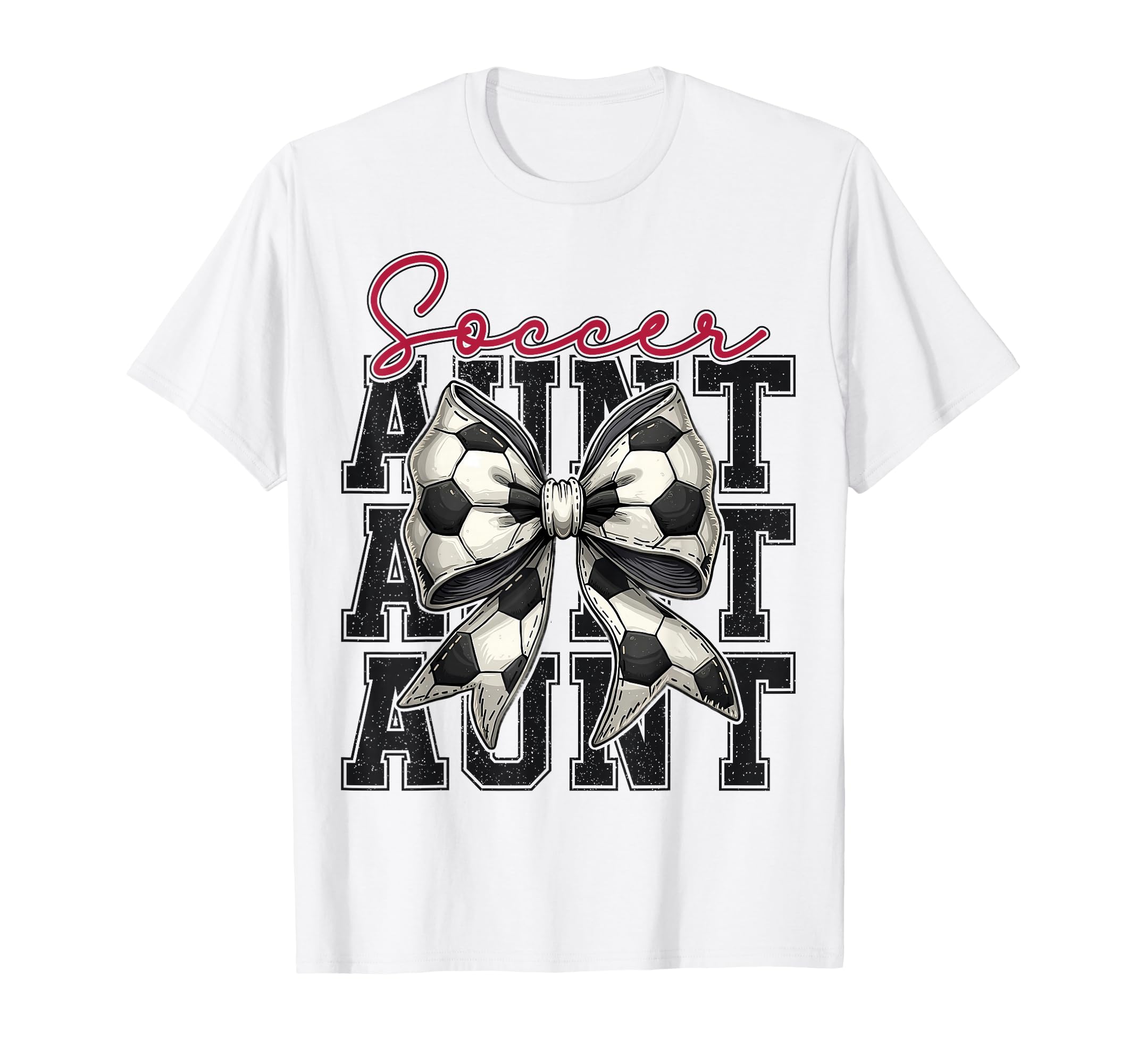 Soccer Aunt Funny Coquette Bow Soccer T-Shirt - Novelty Apparel for Adults - T-Shirt, Sweatshirt, Hoodie