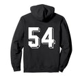 Number 54 Backside 80S 90S Team Jersey Hoodie - Novelty Apparel Unisex - T-Shirt, Sweatshirt, Hoodie