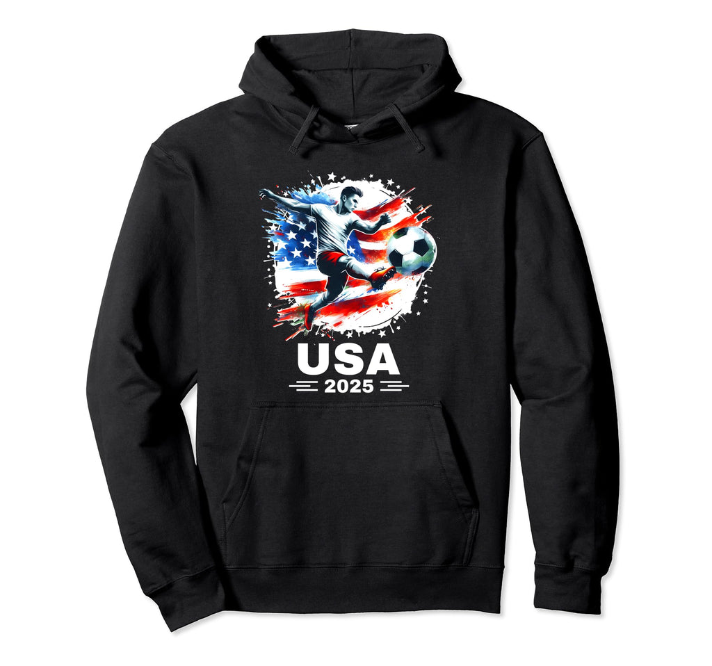 American Flag Soccer Soccer 2025 Hoodie - Casual Everyday Wear Men Women - T-Shirt, Sweatshirt, Hoodie
