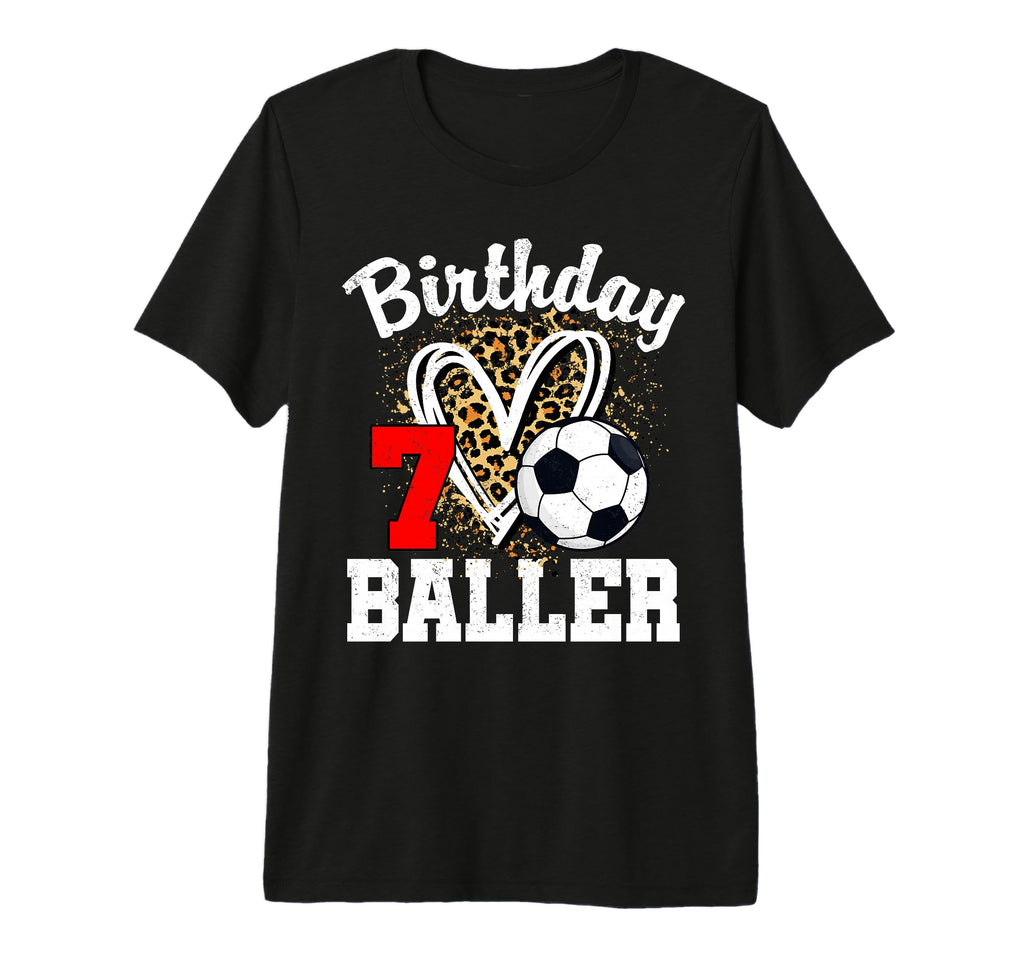 7 Year Old Birthday Soccer Leopard T-Shirt - Custom Art Print for Adults - T-Shirt, Sweatshirt, Hoodie