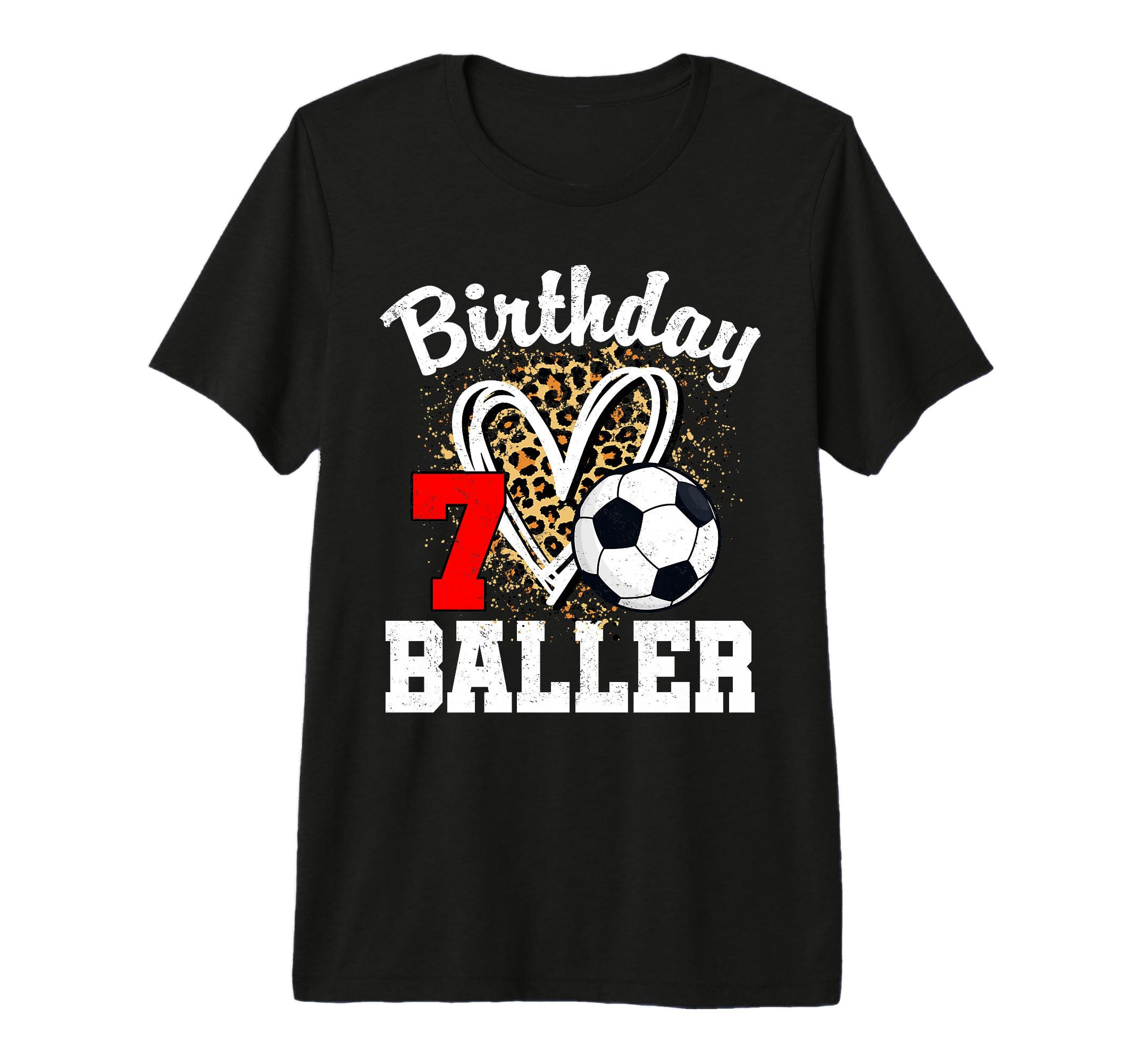 7 Year Old Birthday Soccer Leopard T-Shirt - Custom Art Print for Adults - T-Shirt, Sweatshirt, Hoodie