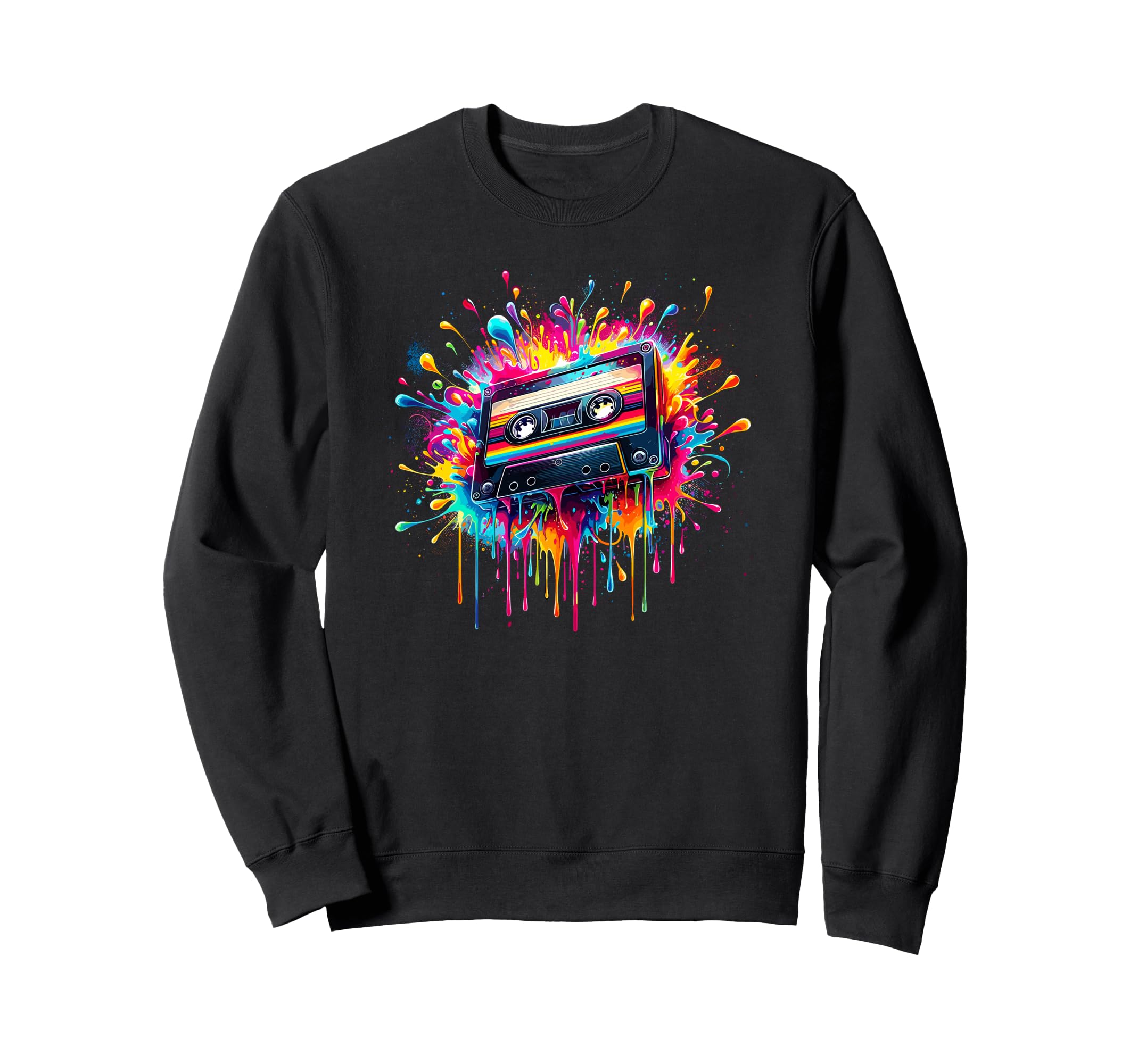 Splash Art Cassette Player Sweatshirt - Casual Everyday Wear for Adults - T-Shirt, Sweatshirt, Hoodie
