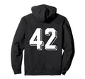 Number 42 Backside 80S 90S Team Jersey Hoodie - Unique Graphic Men Women - T-Shirt, Sweatshirt, Hoodie