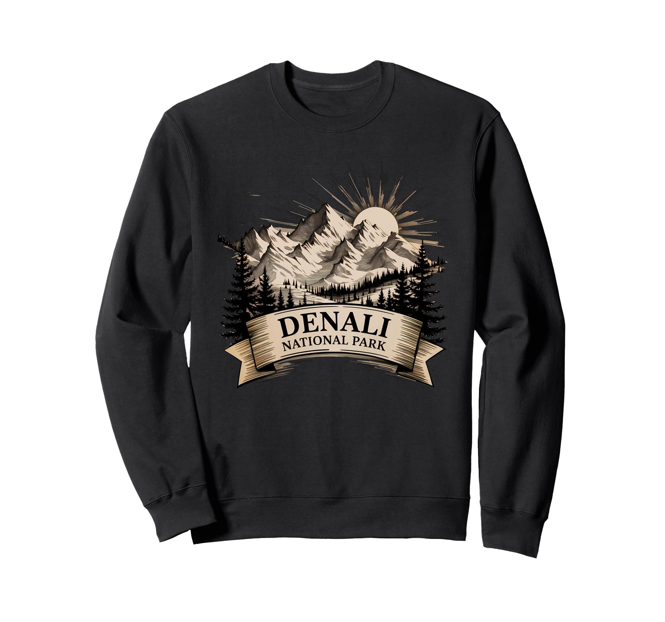 Denali Est 1917 Alaska National Park Sweatshirt - Unique Graphic Men Women - T-Shirt, Sweatshirt, Hoodie