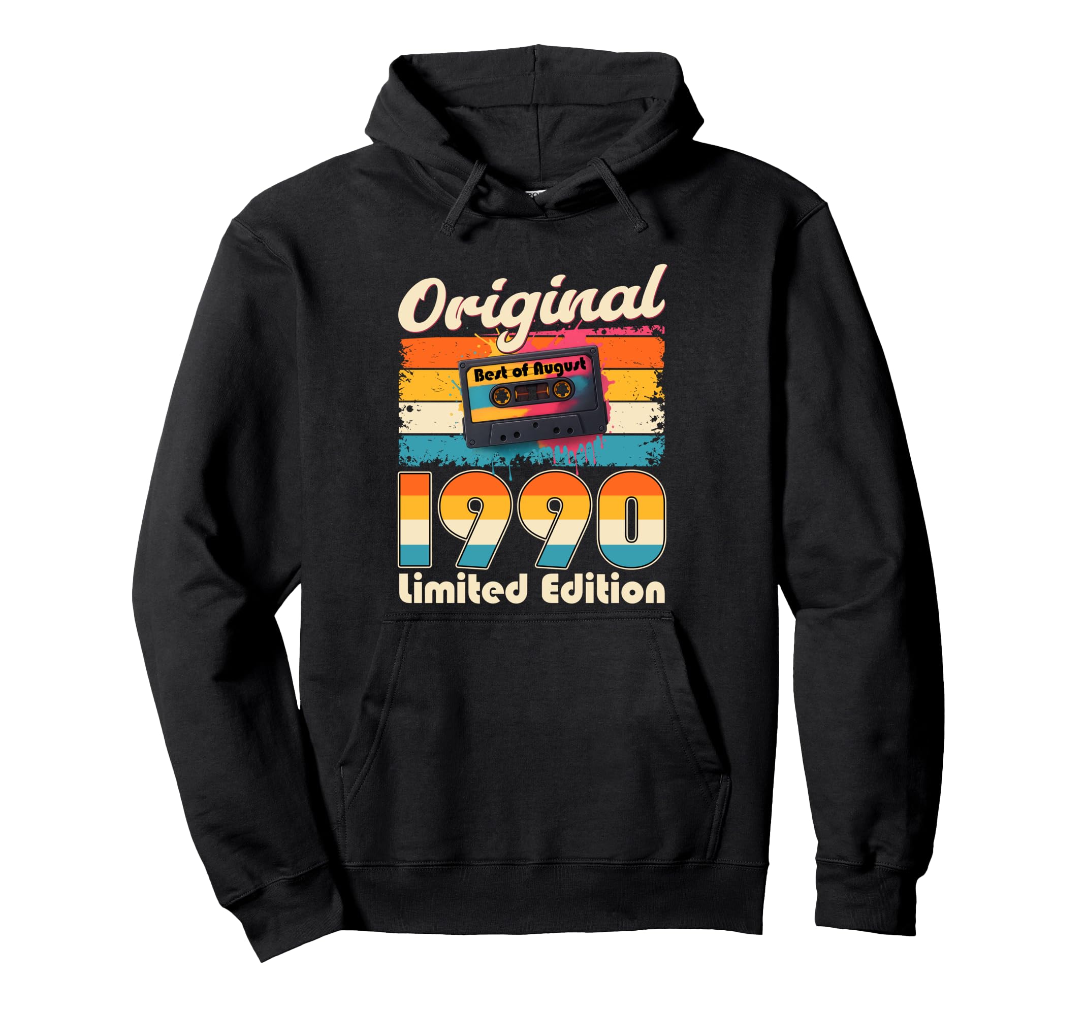35Th Birthday Gift August 1990 Cassette Hoodie - Unique Graphic for Adults - T-Shirt, Sweatshirt, Hoodie