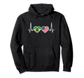 Brazil Usa Heartbeat American Hoodie - Casual Everyday Wear Men Women - T-Shirt, Sweatshirt, Hoodie