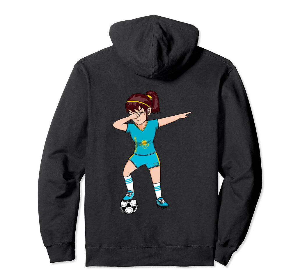 Dabbing Soccer Kazakhstan Jersey Hoodie - Fun Novelty Design Unisex - T-Shirt, Sweatshirt, Hoodie