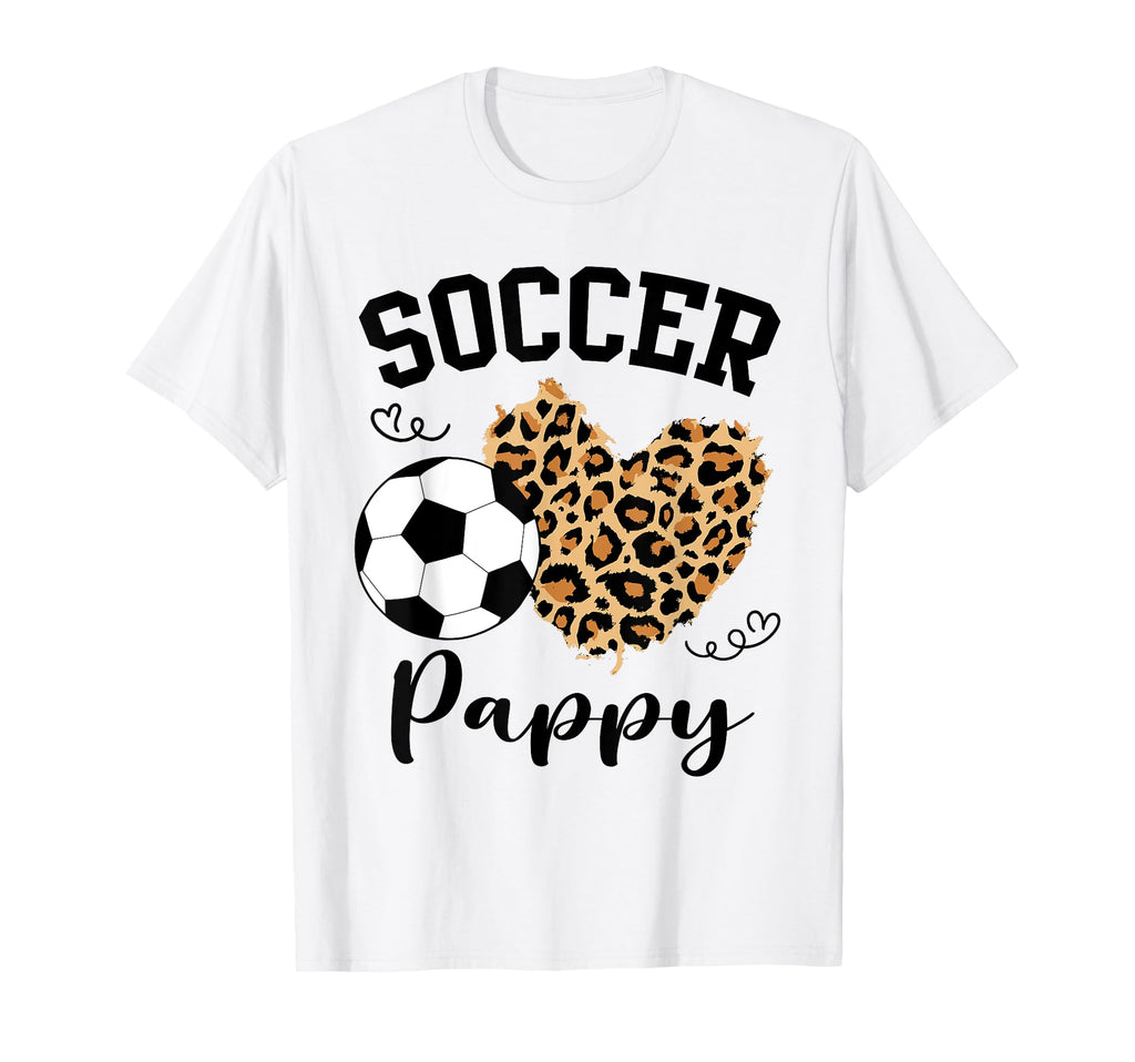 Soccer Pappy Heart Leopard Pappy Family T-Shirt - Custom Art Print Unisex - T-Shirt, Sweatshirt, Hoodie