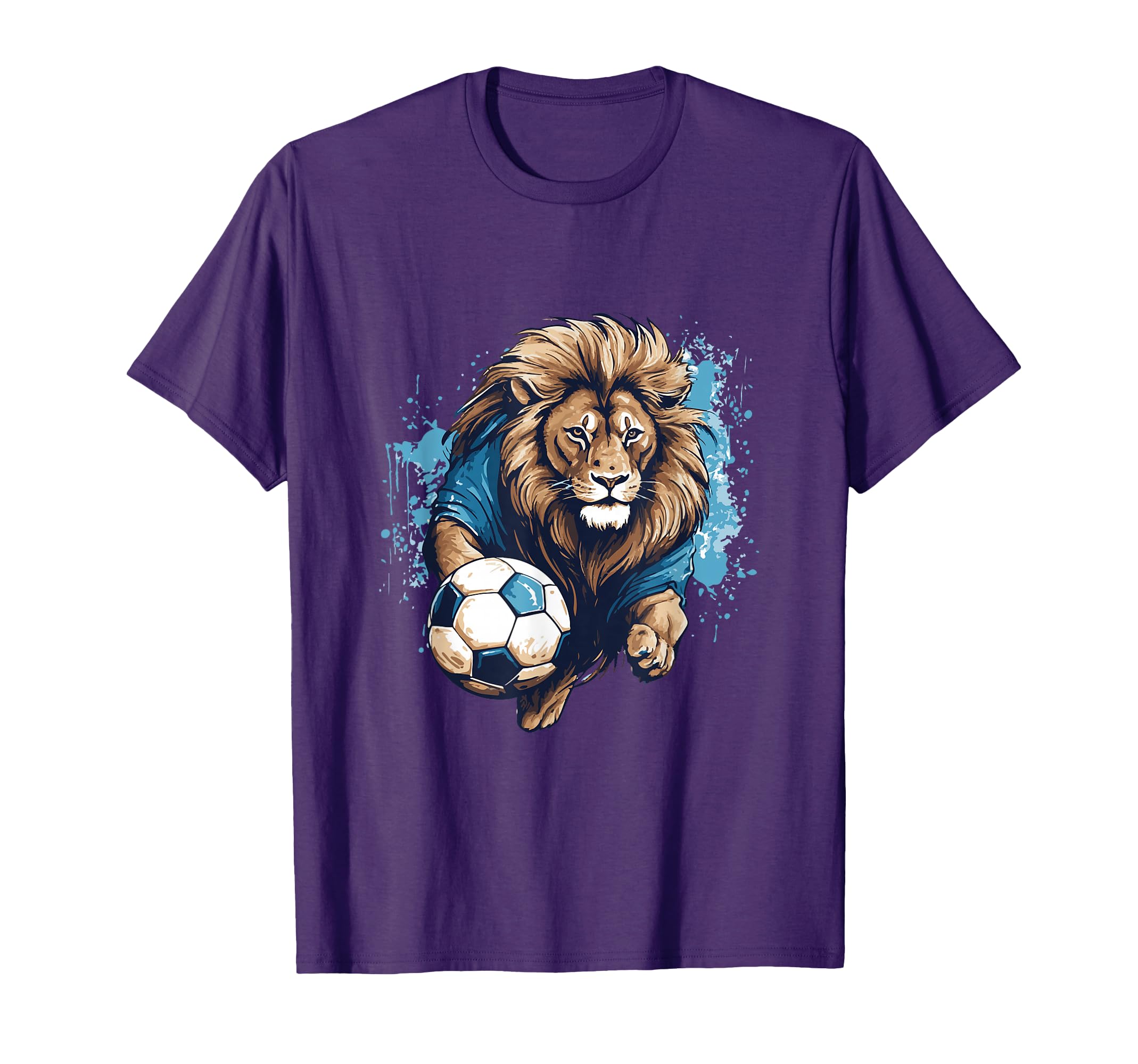 Lion Playing Soccer Funny Animal T-Shirt - Trendy Graphic Men Women - T-Shirt, Sweatshirt, Hoodie