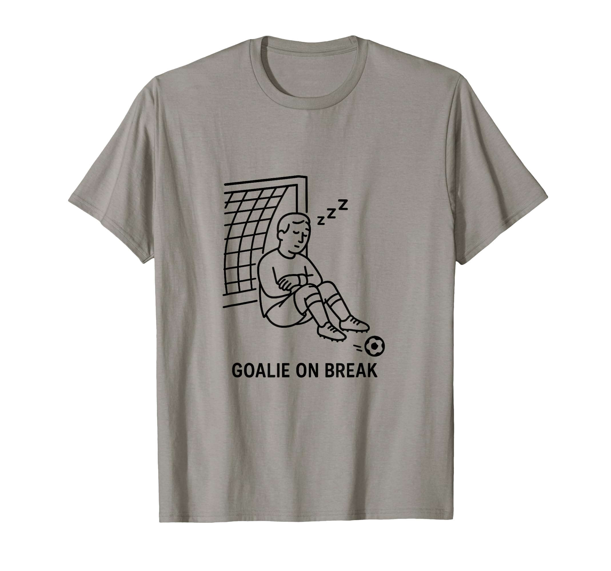 Snoozing Goalie Funny Soccer Line Art T-Shirt - Trendy Graphic Unisex - T-Shirt, Sweatshirt, Hoodie