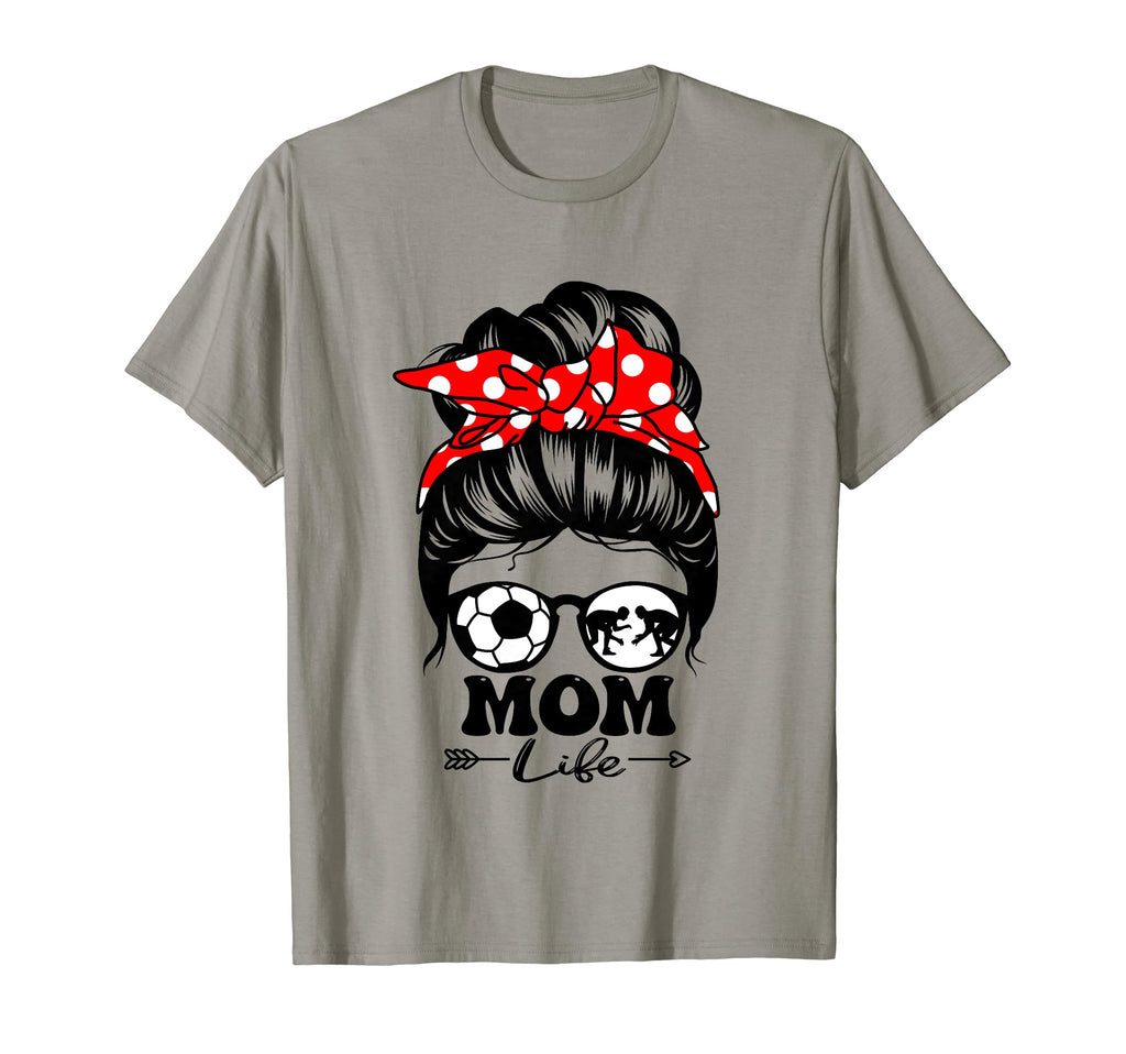 Mom Life Messy Bun Hair Funny T-Shirt - Minimalist Print Men Women - T-Shirt, Sweatshirt, Hoodie