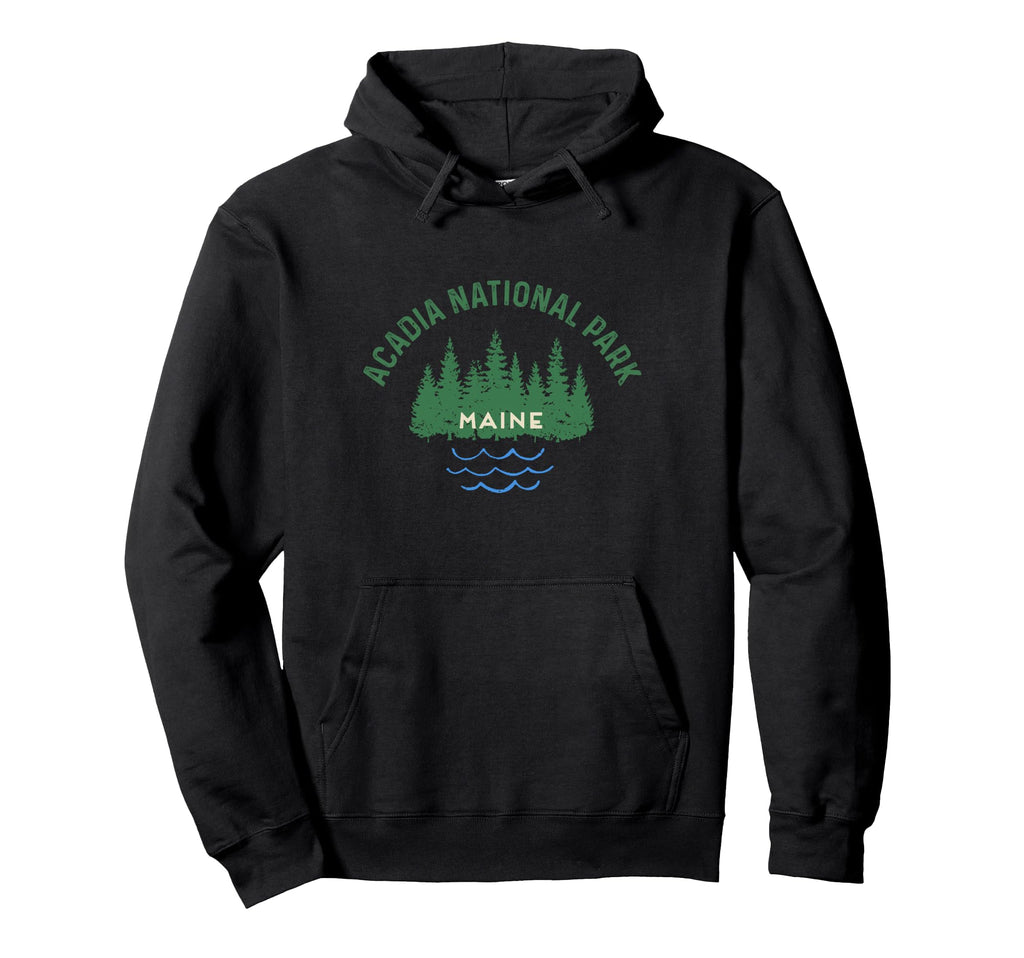 Pine Forest Acadia National Park Maine Hoodie - Unique Graphic for Adults - T-Shirt, Sweatshirt, Hoodie