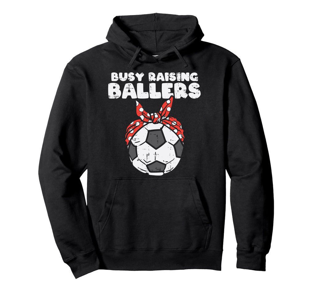 Busy Raising Ballers Soccer Polka Bandana Hoodie - Custom Art Print Unisex - T-Shirt, Sweatshirt, Hoodie