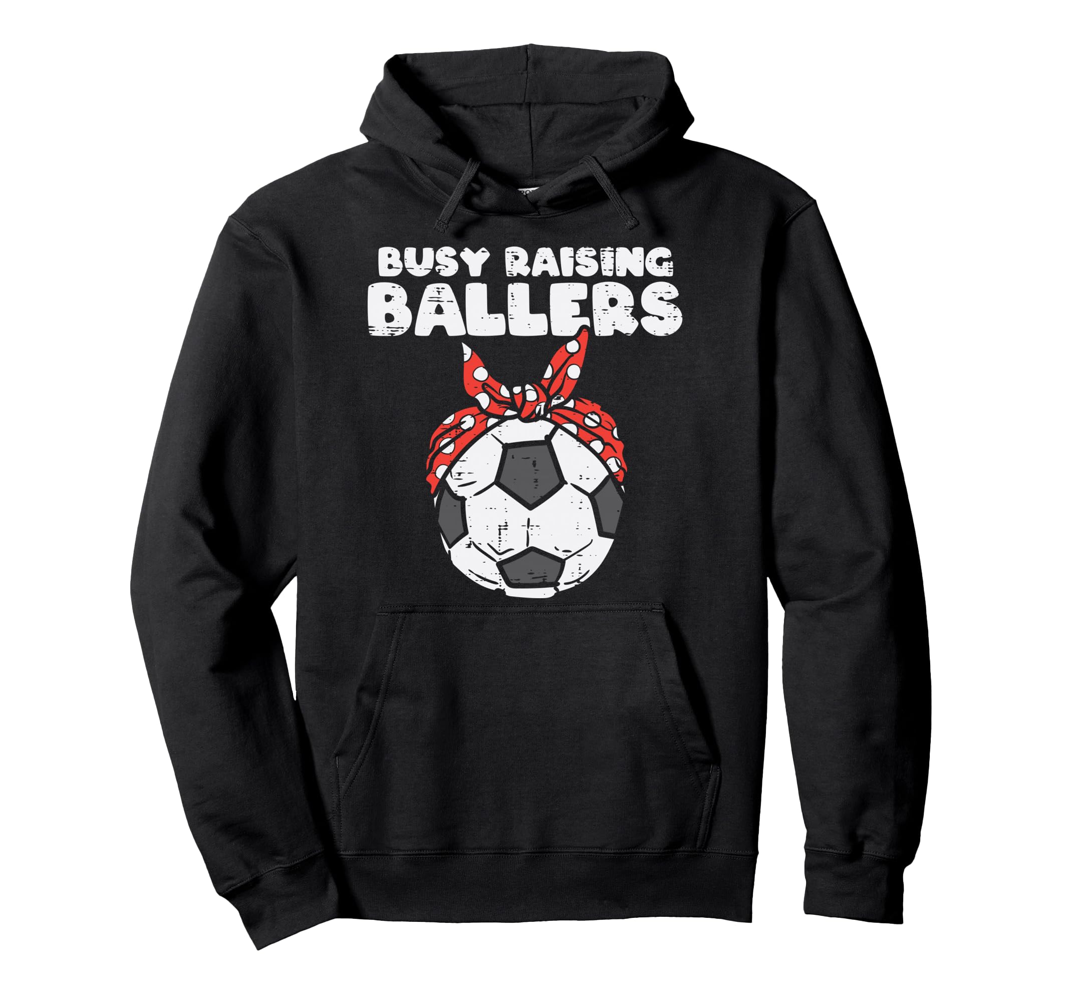 Busy Raising Ballers Soccer Polka Bandana Hoodie - Custom Art Print Unisex - T-Shirt, Sweatshirt, Hoodie