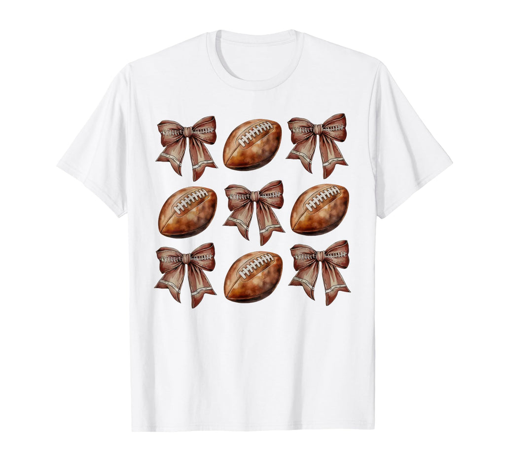 Football Coquette Bow Football Season Game T-Shirt - Graphic Print Unisex - T-Shirt, Sweatshirt, Hoodie