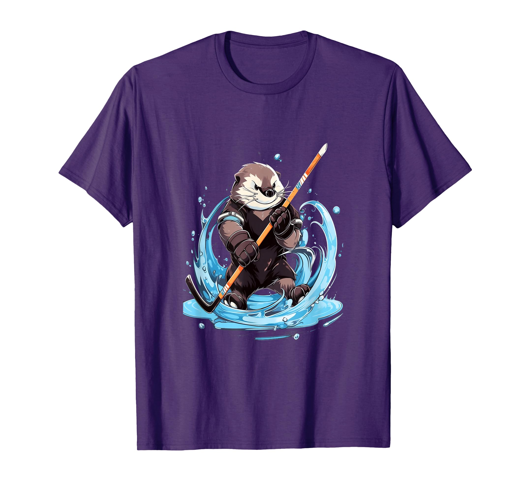 Otter Ice Hockey Player Hockey Stick T-Shirt - Streetwear Style Unisex - T-Shirt, Sweatshirt, Hoodie