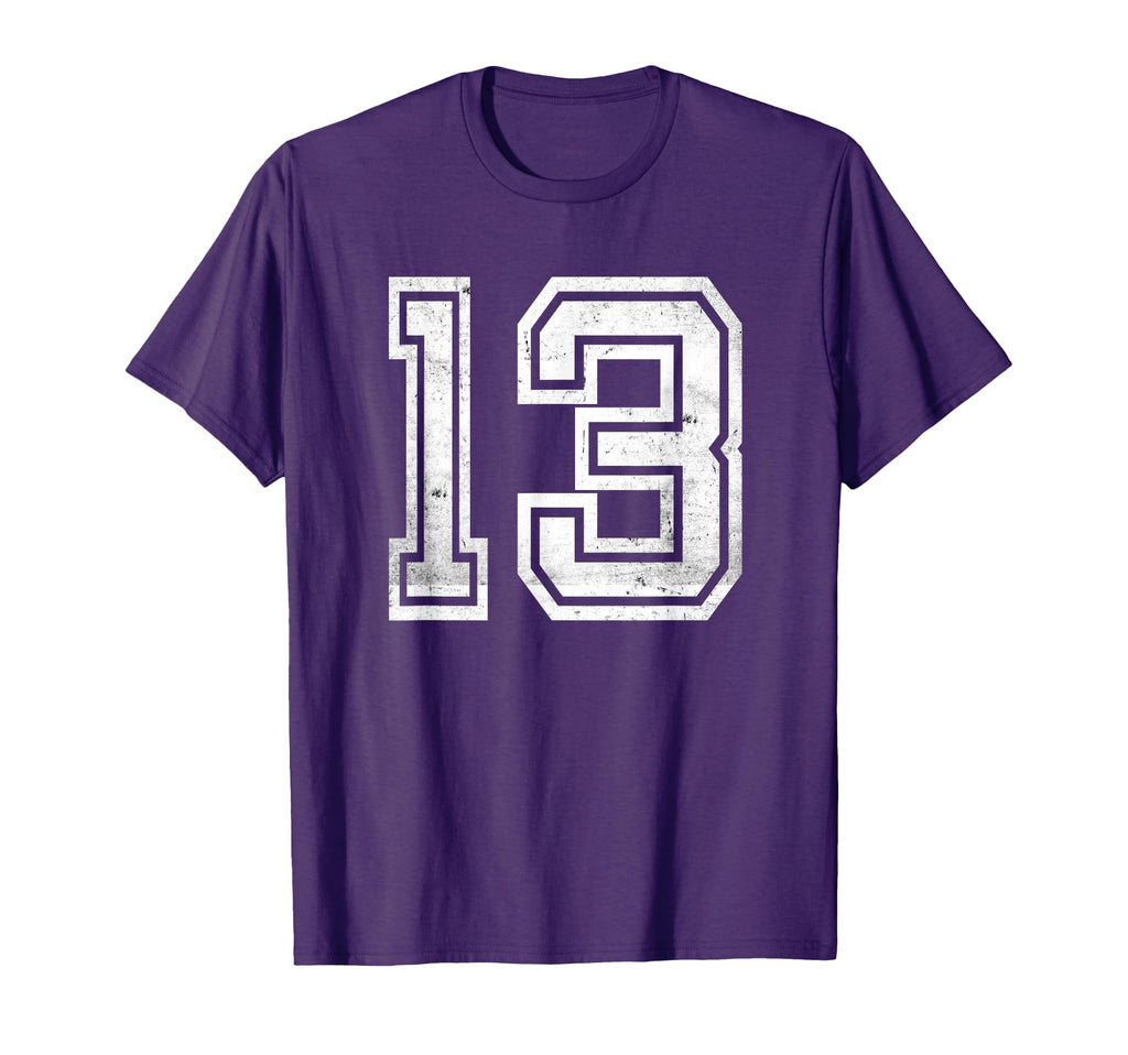 Number 13 Sport Distressed Number T-Shirt - Streetwear Style for Adults - T-Shirt, Sweatshirt, Hoodie