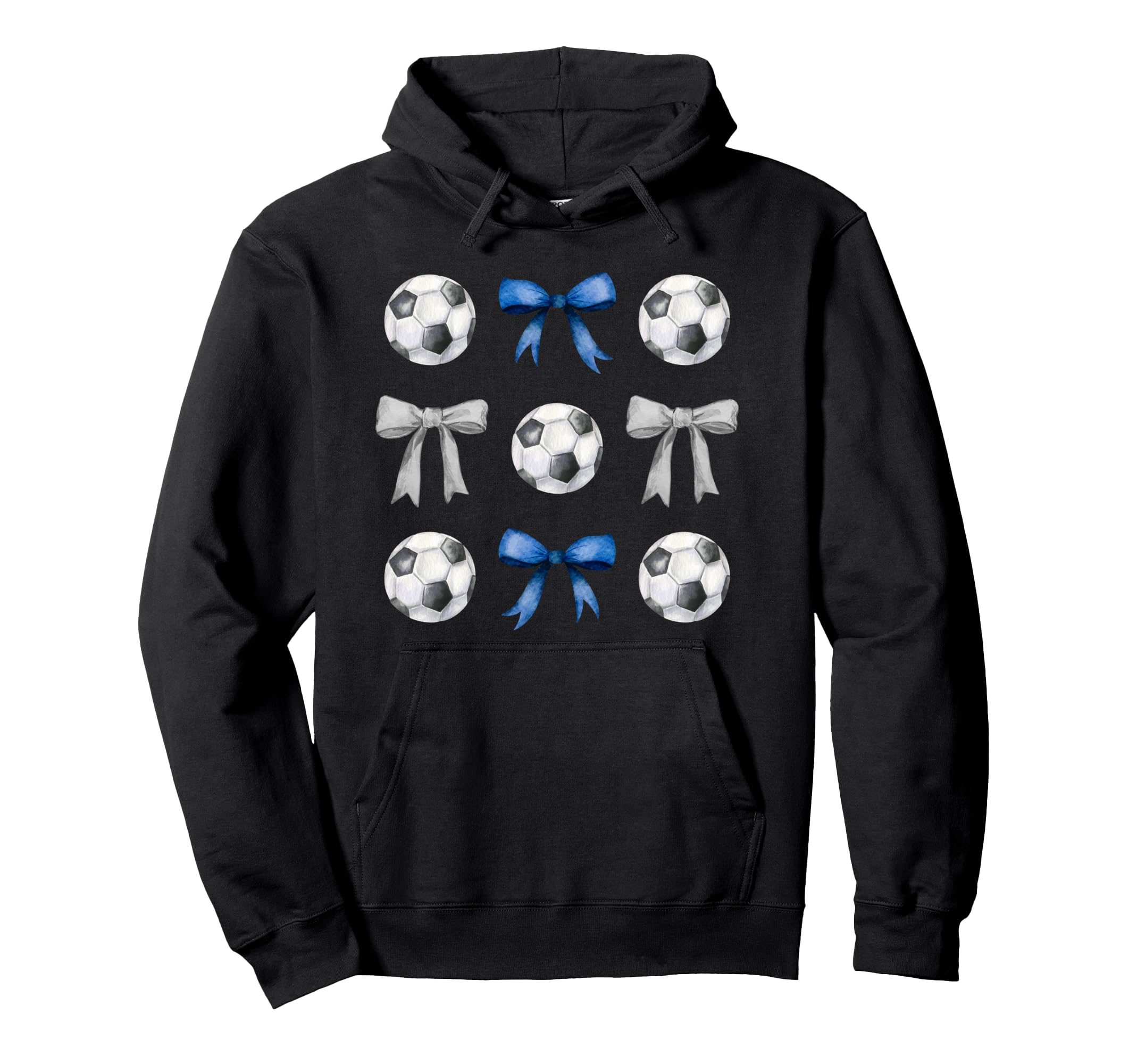 Soccer Balls Bows Soccer Player Blue Gray Hoodie - Minimalist Print Unisex - T-Shirt, Sweatshirt, Hoodie