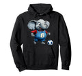 Footballer Elephant Hoodie - Unique Graphic Unisex - T-Shirt, Sweatshirt, Hoodie