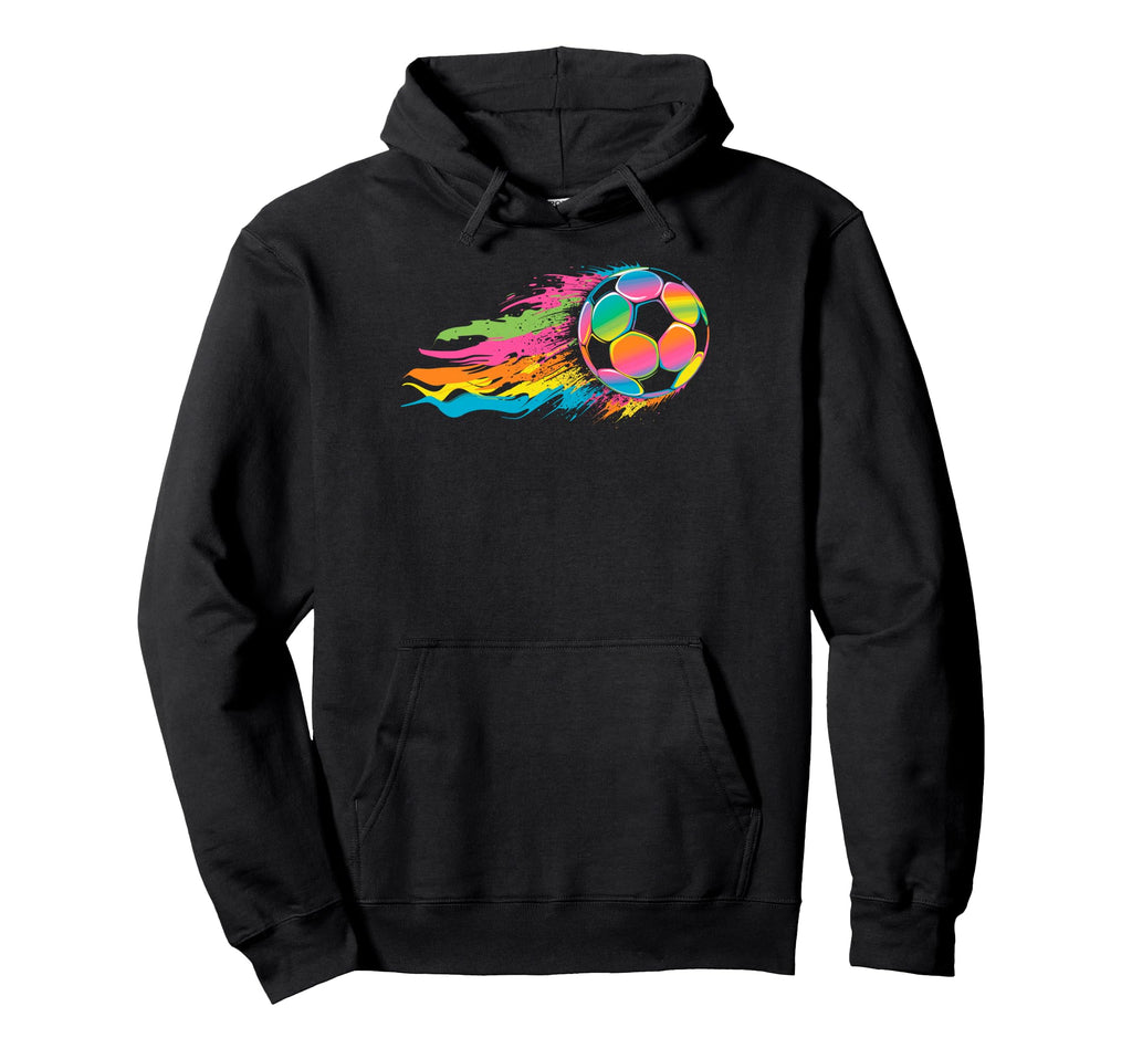 Colorful Splash Art Soccer Football Ball Hoodie - Novelty Apparel Unisex - T-Shirt, Sweatshirt, Hoodie