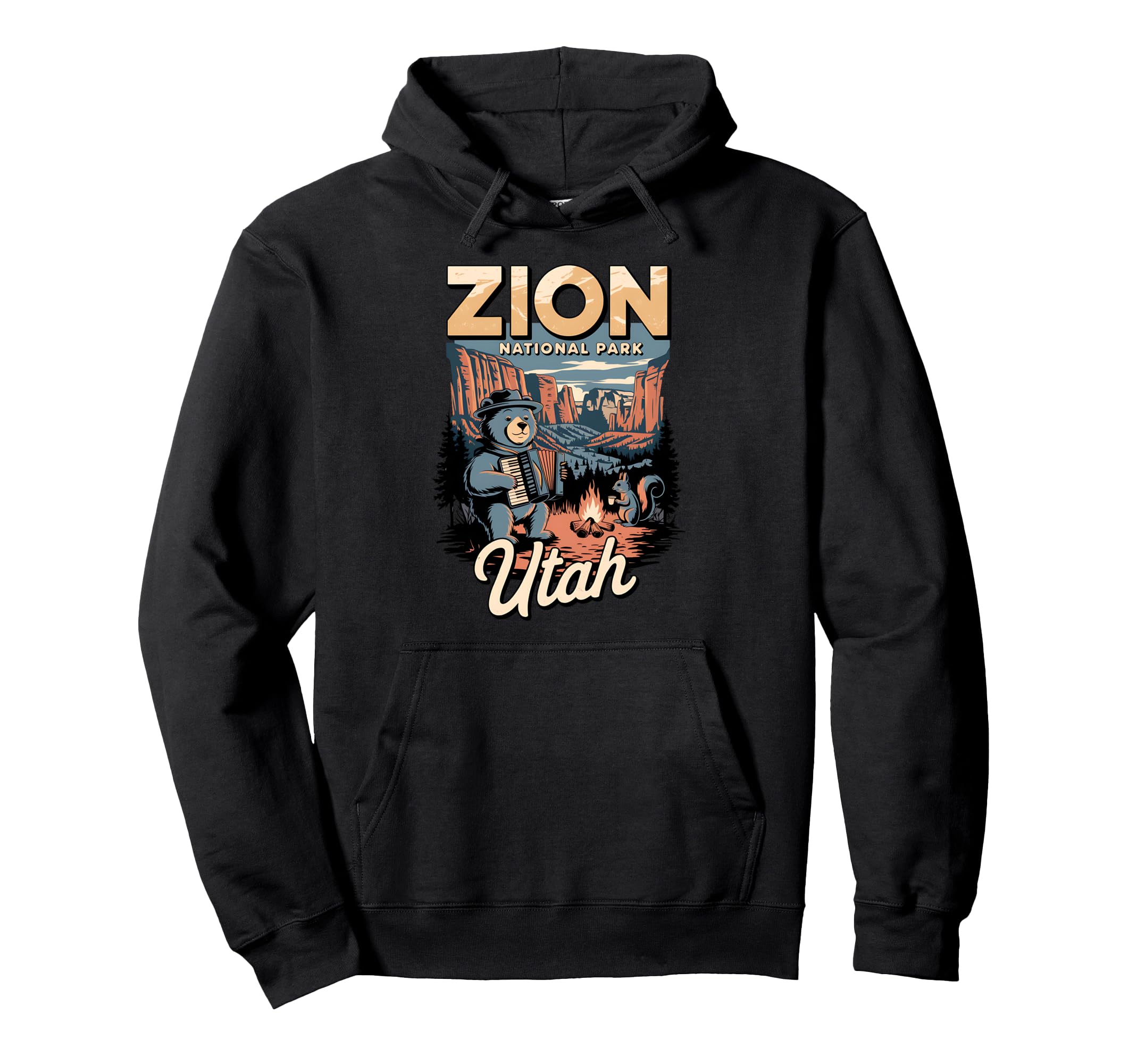 Scenic Illustration Zion National Park Hoodie - Streetwear Style Unisex - T-Shirt, Sweatshirt, Hoodie