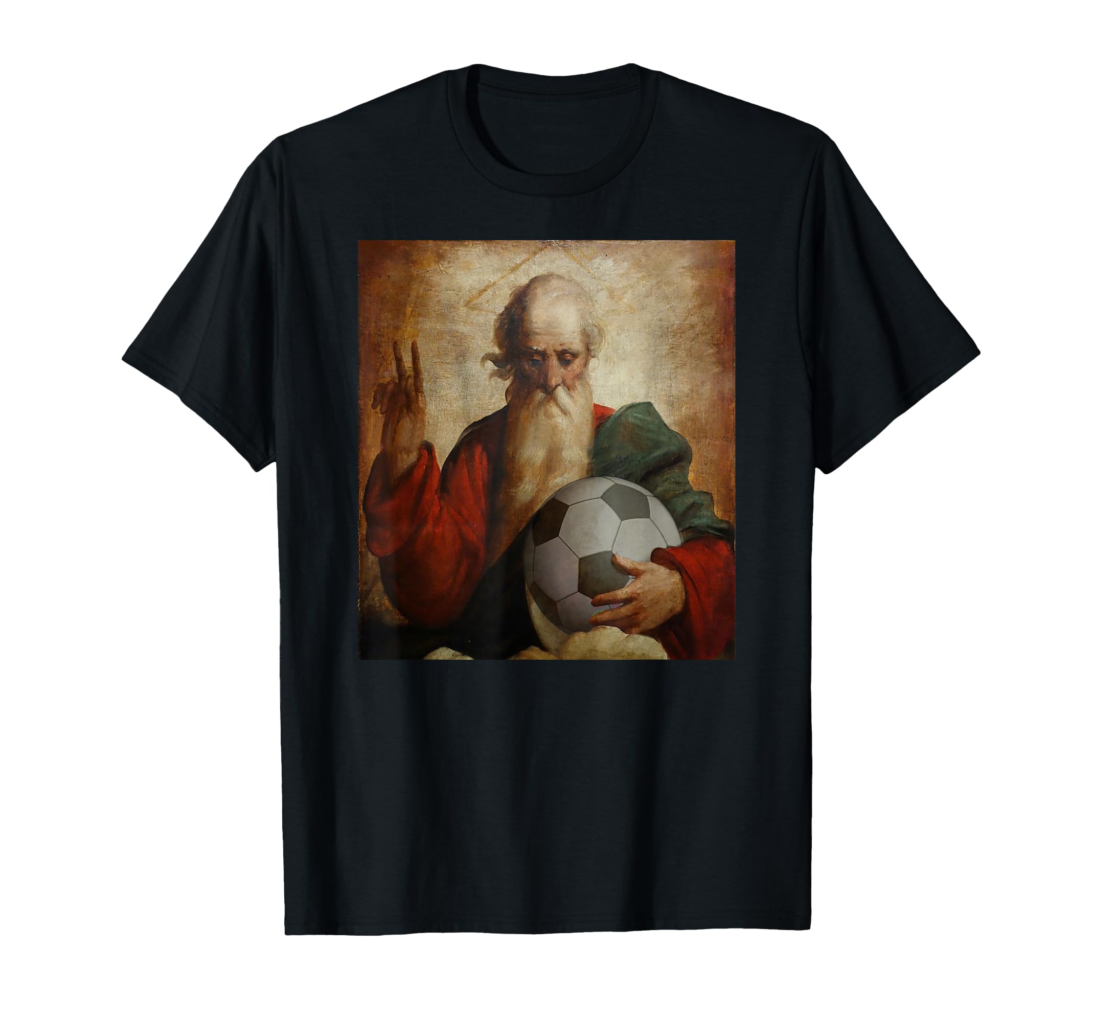 Soccer God Funny Football Sports Art T-Shirt - Minimalist Print for Adults - T-Shirt, Sweatshirt, Hoodie
