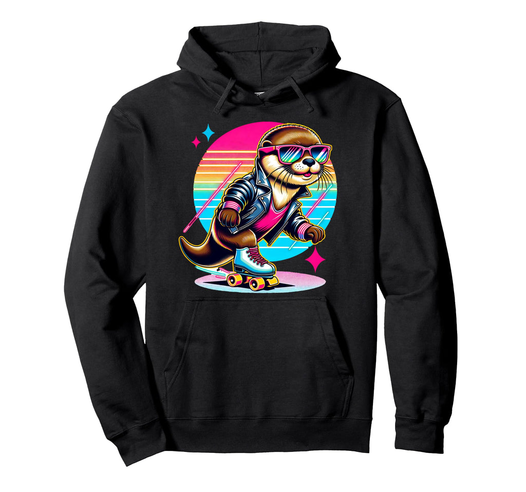 Otter Roller Skates And Sunglasses Hoodie - Trendy Graphic Unisex - T-Shirt, Sweatshirt, Hoodie