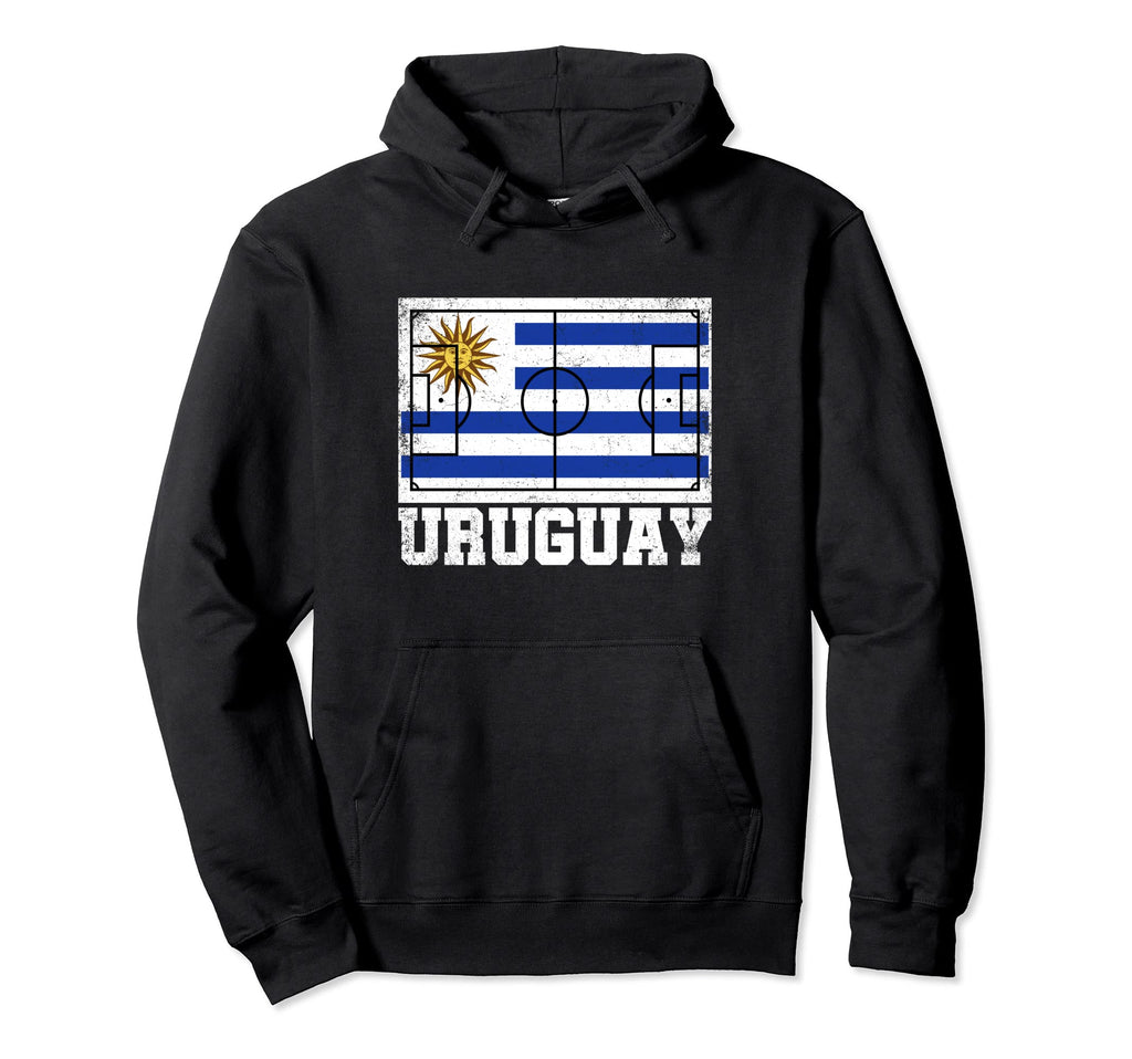 Uruguay Soccer Field Country Flag Hoodie - Fun Novelty Design Men Women - T-Shirt, Sweatshirt, Hoodie