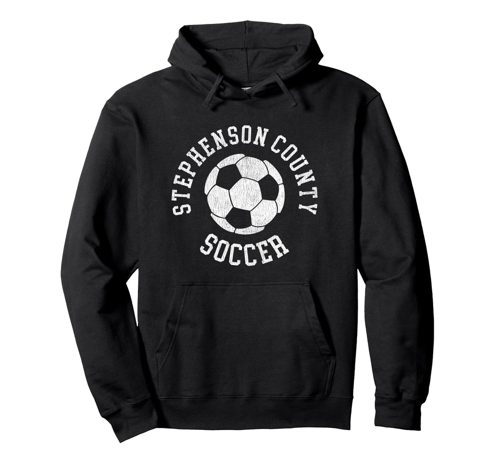 Stephenson County Soccer Distressed 90S Hoodie - Unique Graphic Unisex - T-Shirt, Sweatshirt, Hoodie