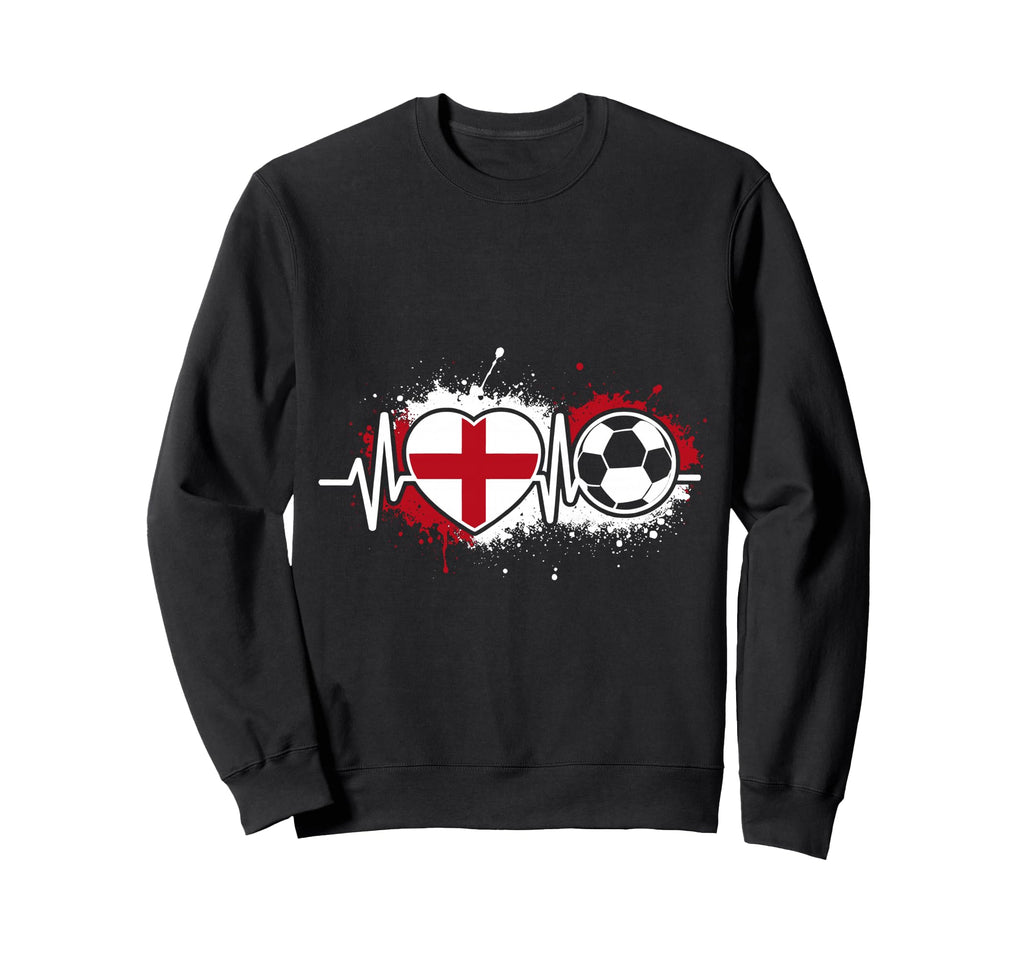 Heartbeat England Soccer Flag Sweatshirt - Fun Novelty Design Men Women - T-Shirt, Sweatshirt, Hoodie