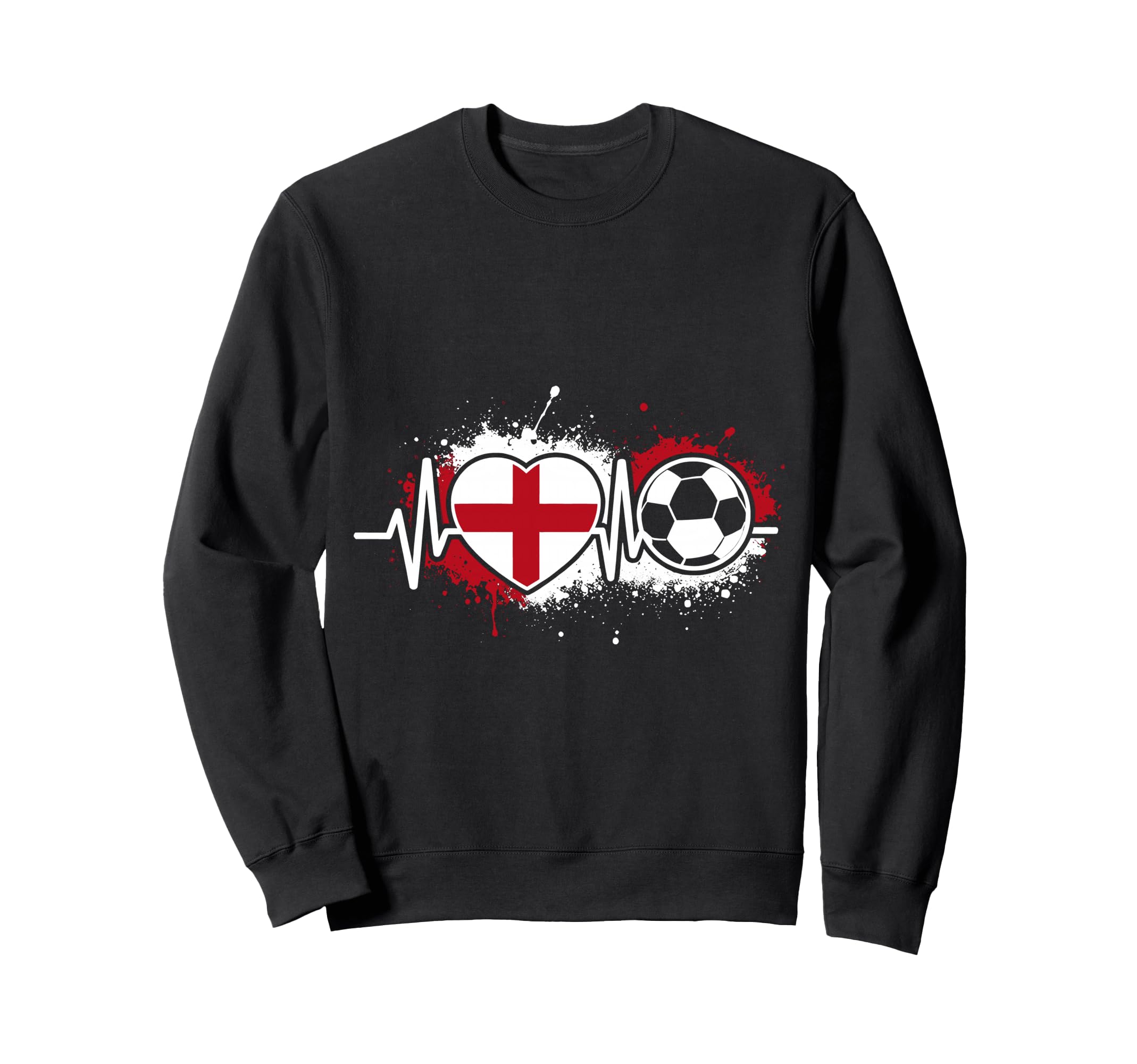Heartbeat England Soccer Flag Sweatshirt - Fun Novelty Design Men Women - T-Shirt, Sweatshirt, Hoodie