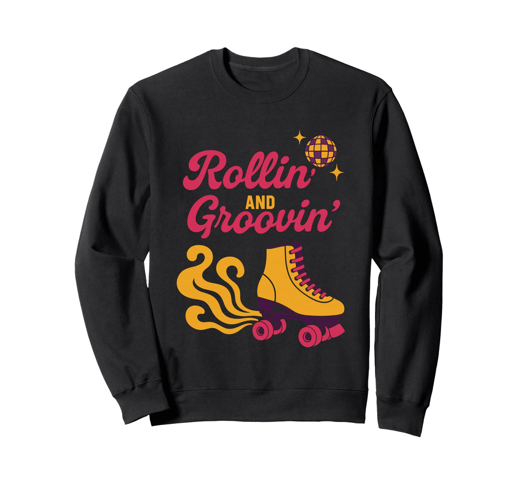 Roller Rink Crew Skate Disco Vibes Sweatshirt - Graphic Print Men Women - T-Shirt, Sweatshirt, Hoodie
