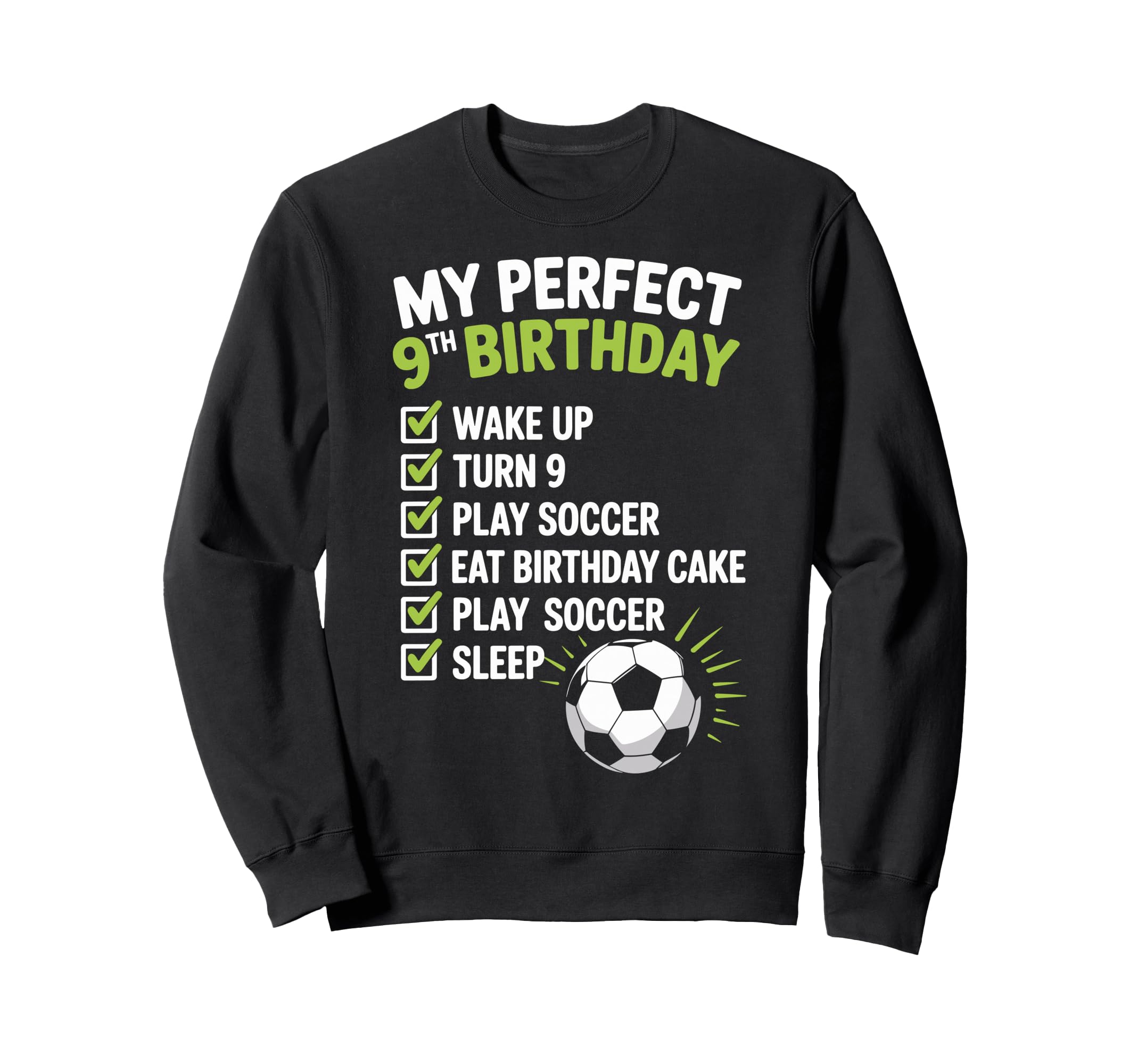 My 9Th Birthday Bday Play Soccer 9 Sweatshirt - Minimalist Print Unisex - T-Shirt, Sweatshirt, Hoodie