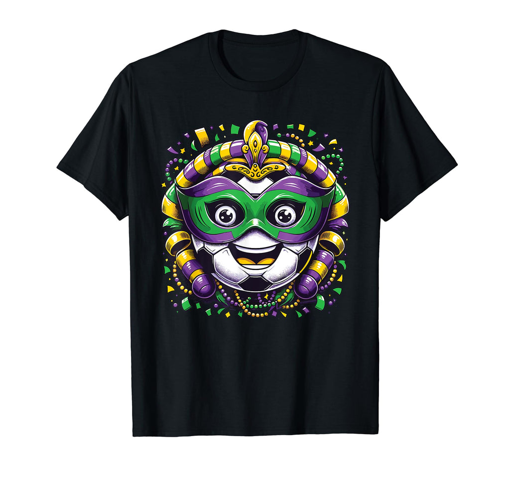 Mardi Gras Soccer Ball T-Shirt - Aesthetic Graphic for Adults - T-Shirt, Sweatshirt, Hoodie