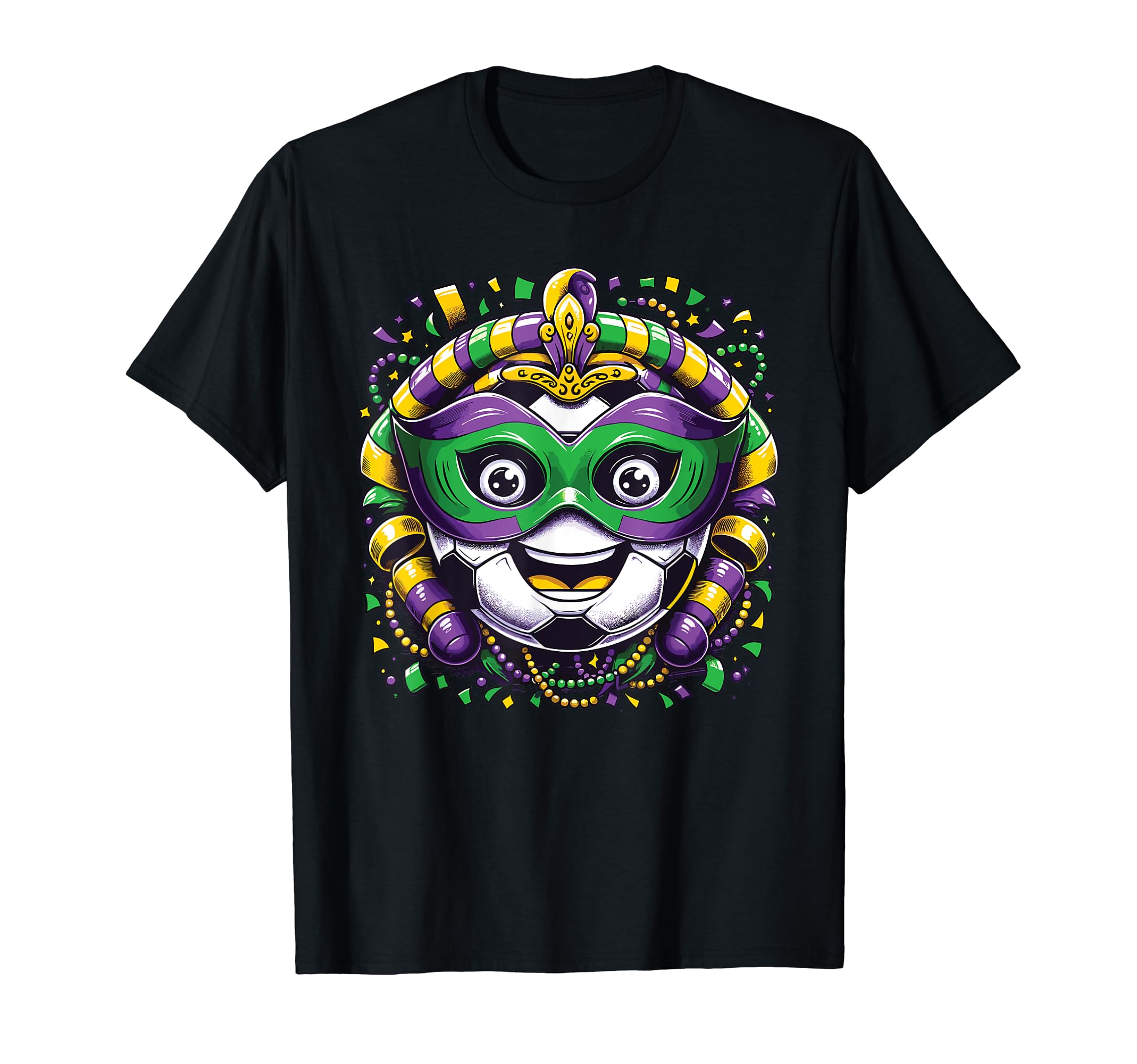 Mardi Gras Soccer Ball T-Shirt - Aesthetic Graphic for Adults - T-Shirt, Sweatshirt, Hoodie