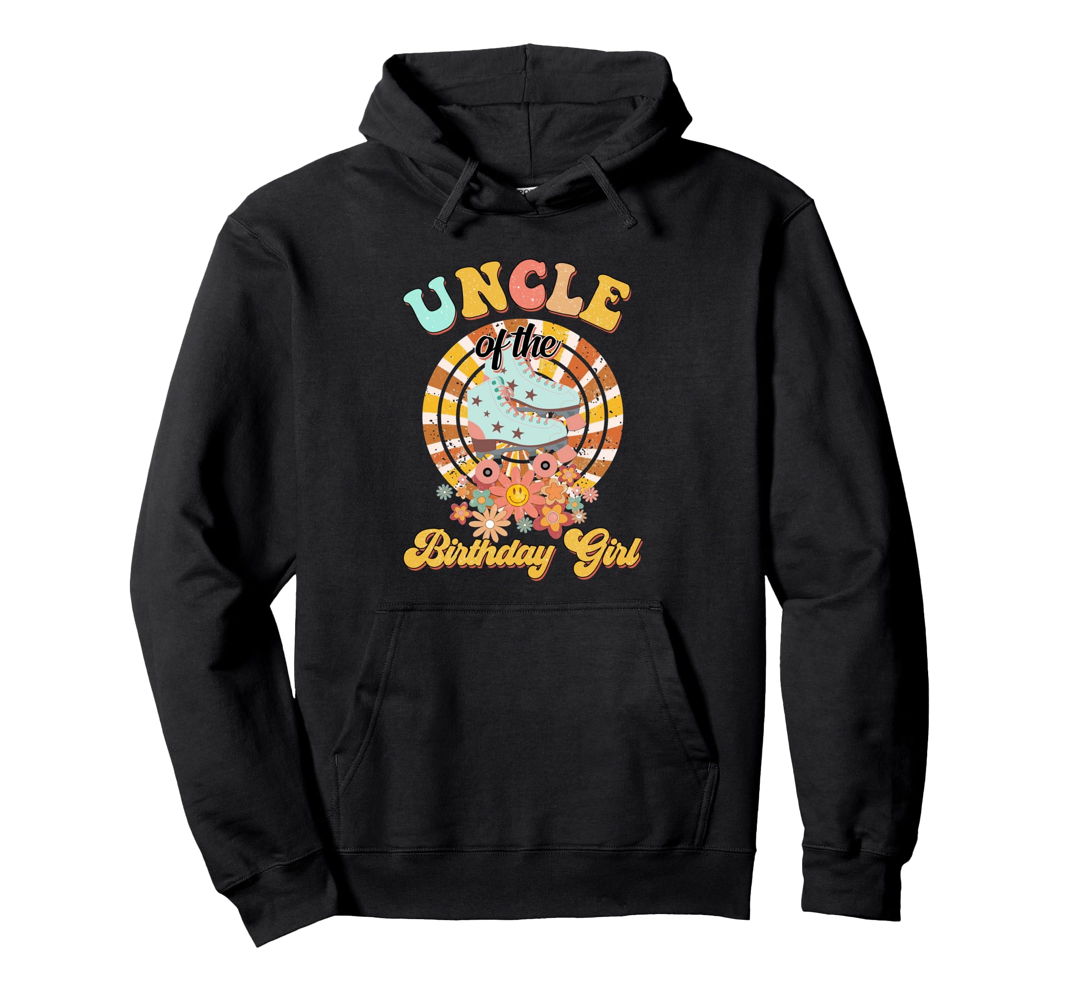 Uncle Birthday Rolling Skate Groovy Hoodie - Aesthetic Graphic for Adults - T-Shirt, Sweatshirt, Hoodie