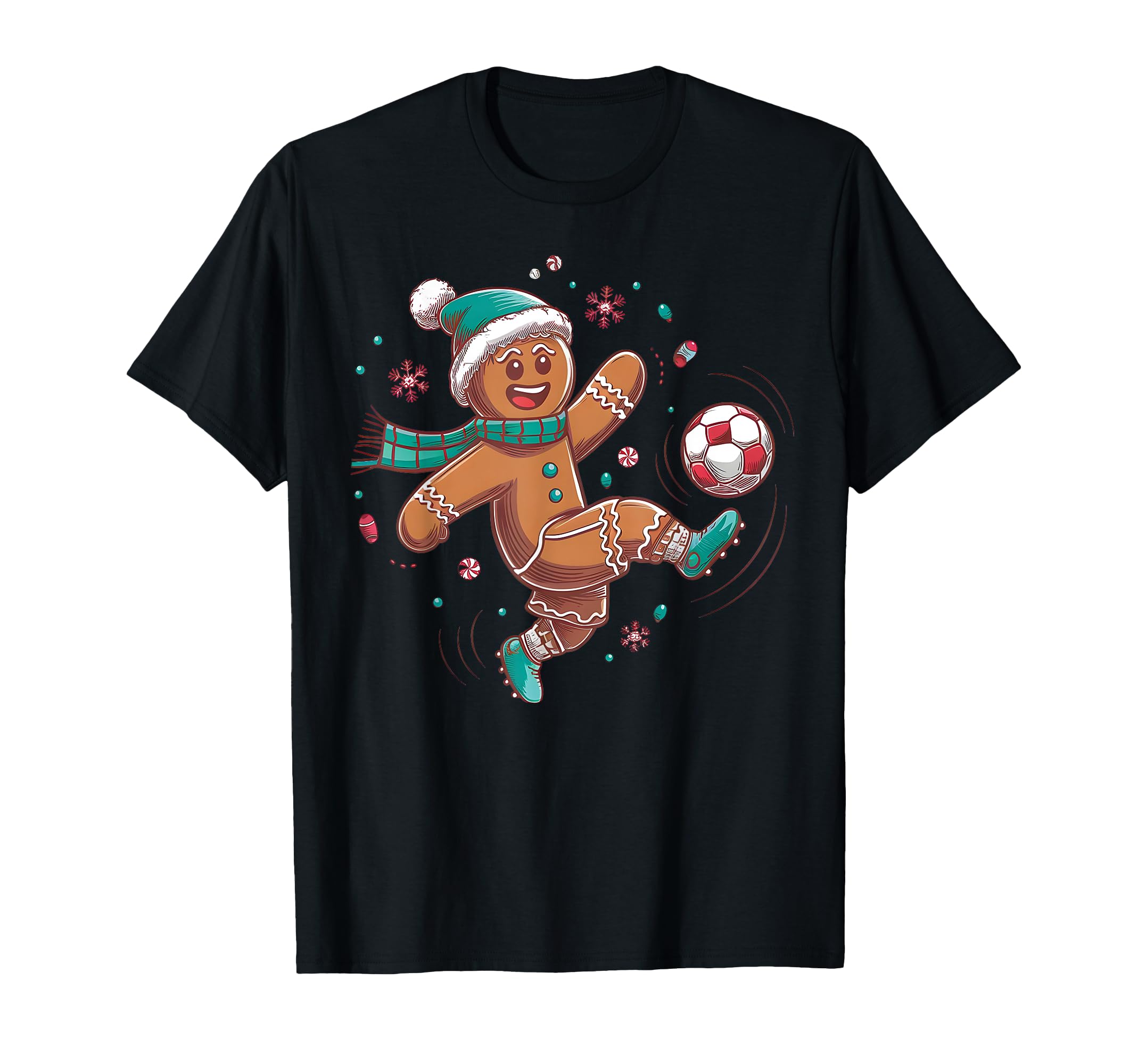 Gingerbread Soccer Player Cookie Game T-Shirt - Novelty Apparel Men Women - T-Shirt, Sweatshirt, Hoodie