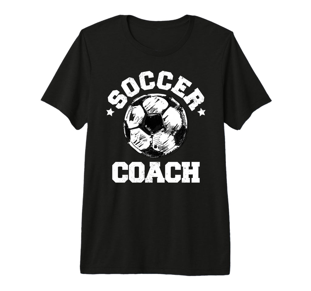 Soccer Coach Soccer Ball Distressed T-Shirt - Graphic Print for Adults - T-Shirt, Sweatshirt, Hoodie