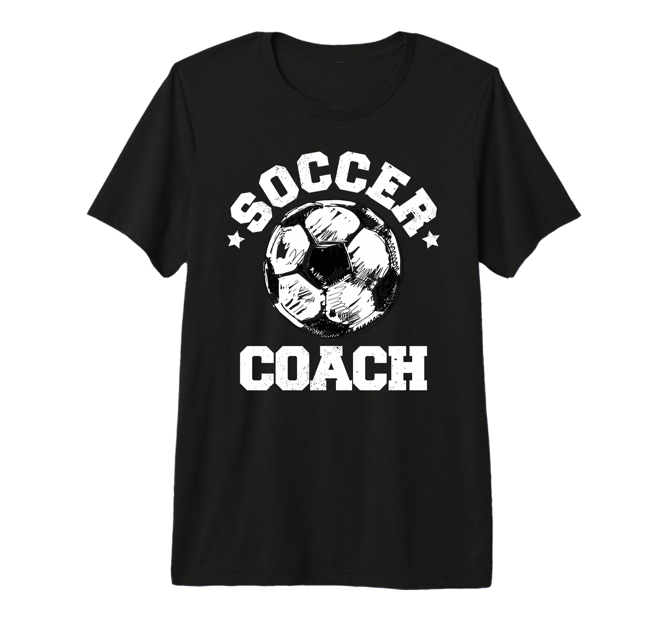 Soccer Coach Soccer Ball Distressed T-Shirt - Graphic Print for Adults - T-Shirt, Sweatshirt, Hoodie