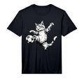 Cat Playing Soccer Ball Football Funny T-Shirt - Trendy Graphic for Adults - T-Shirt, Sweatshirt, Hoodie